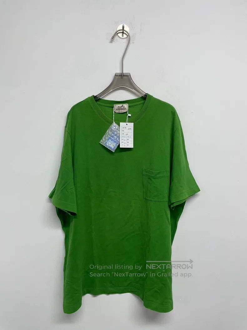 Hermes Hermes Round Neck Pocket Short-Sleeve Green Size 3XL / US 20-22 - 1 Thumbnail