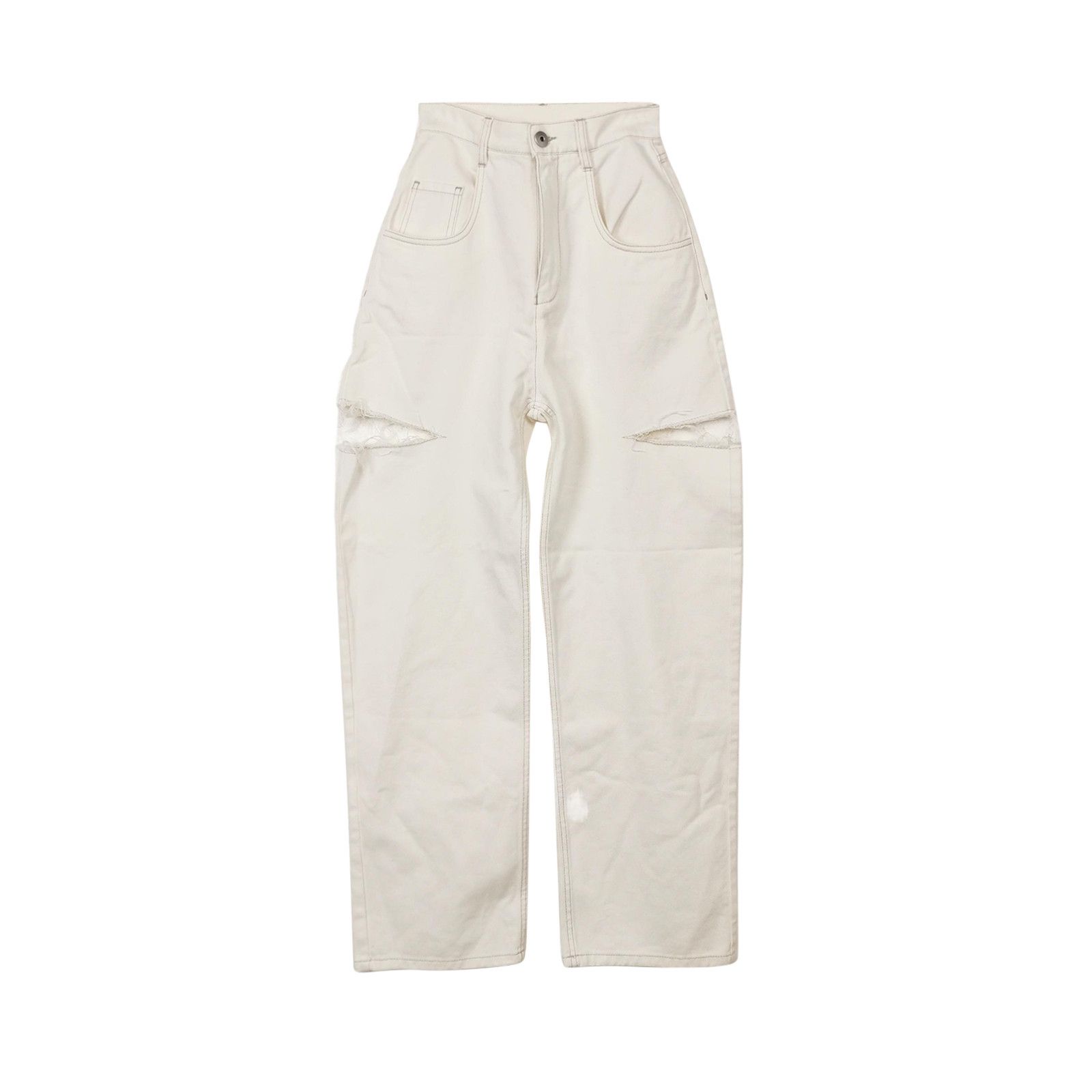 Maison Margiela Maison Margiela White Cut-out Jeans Size IT 36 Size 25" / US 0 / IT 36 - 1 Thumbnail