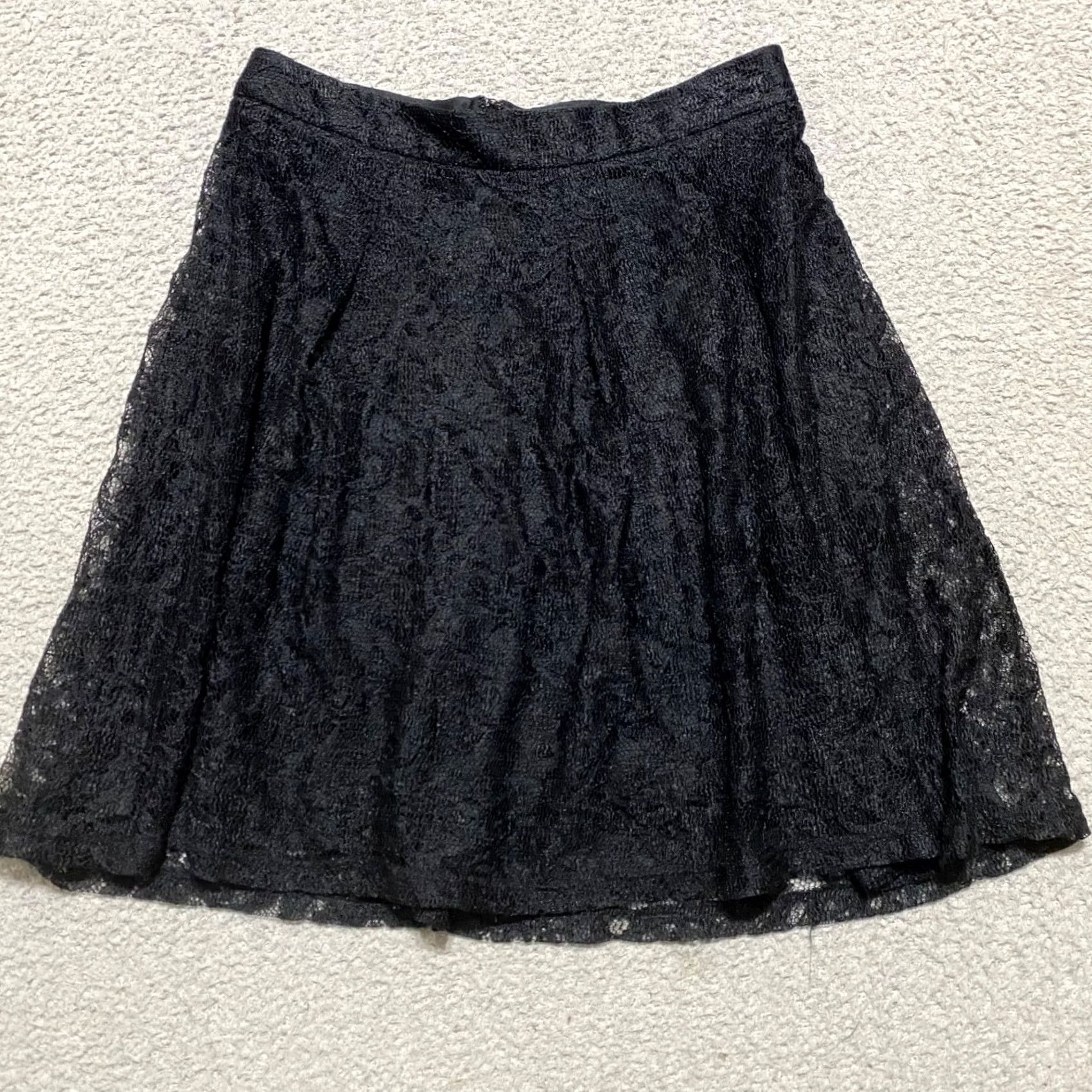 Express Express Skirt Womens sz 4 Black Lace A-Line Lined Whimsigoth Romance Size 27" / US 4 / IT 40 - 2 Thumbnail