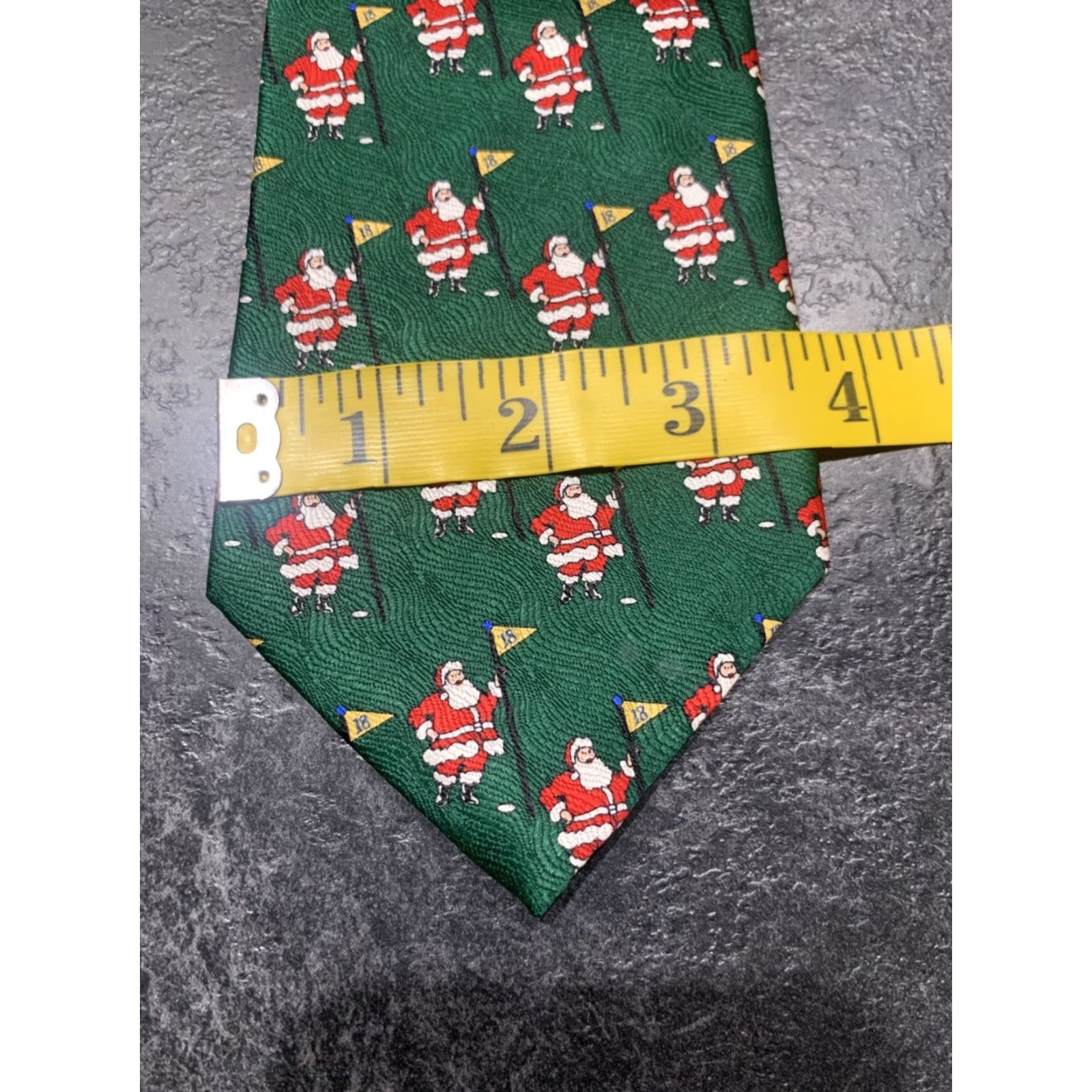 Vintage VINTAGE Cape Cod Neckwear Christmas Golf Tie Green Silk Santa Claus Pattern Mens Size ONE SIZE - 6 Thumbnail
