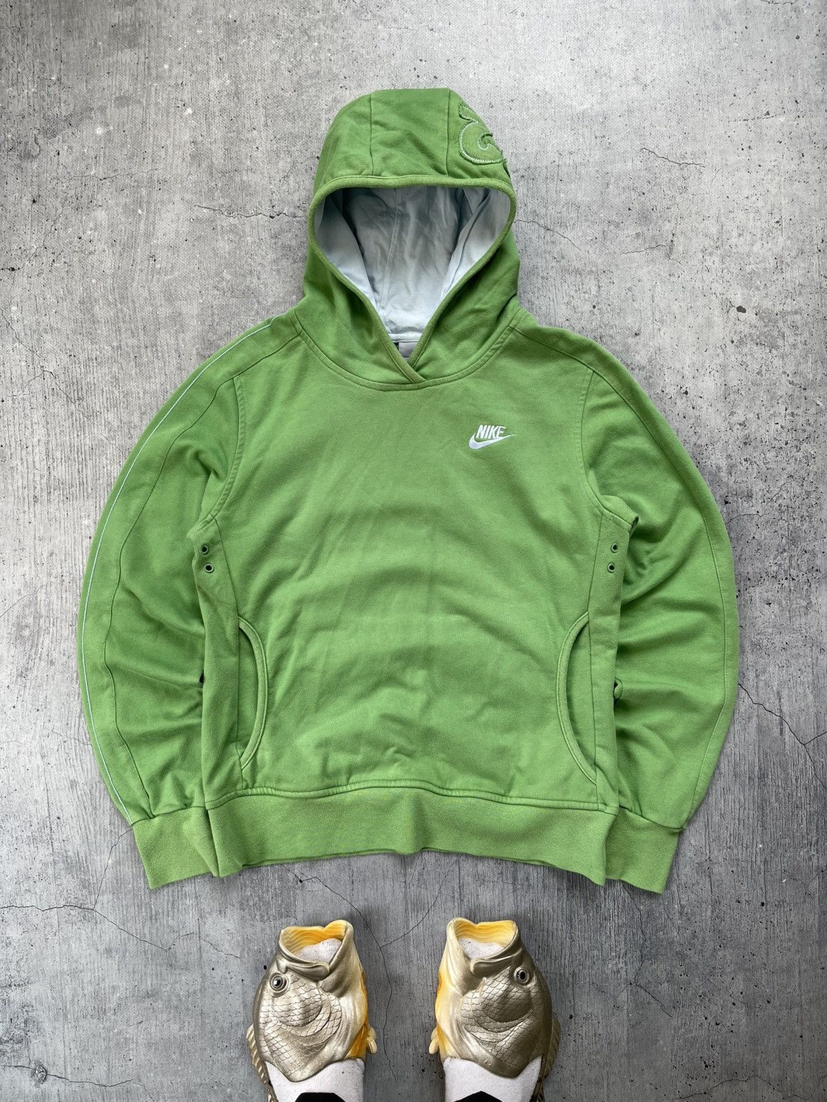 Nike Vintage Y2k Nike Hoodie Big Swoosh Womens Streetwear Size M / US 6-8 / IT 42-44 - 2 Thumbnail