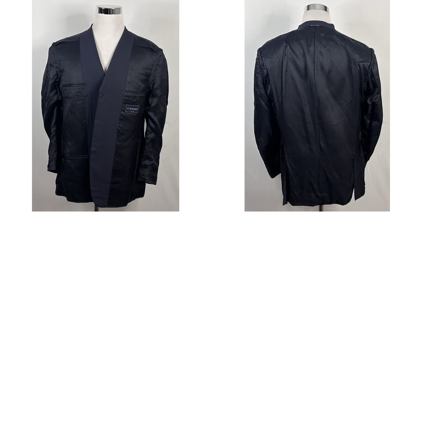 Canali Canali 42R Dark Blue Wool Sport Coat Three-Button Double Vented Italy Mens Jacket Coat Size US XS / EU 42 / 0 - 8 Thumbnail