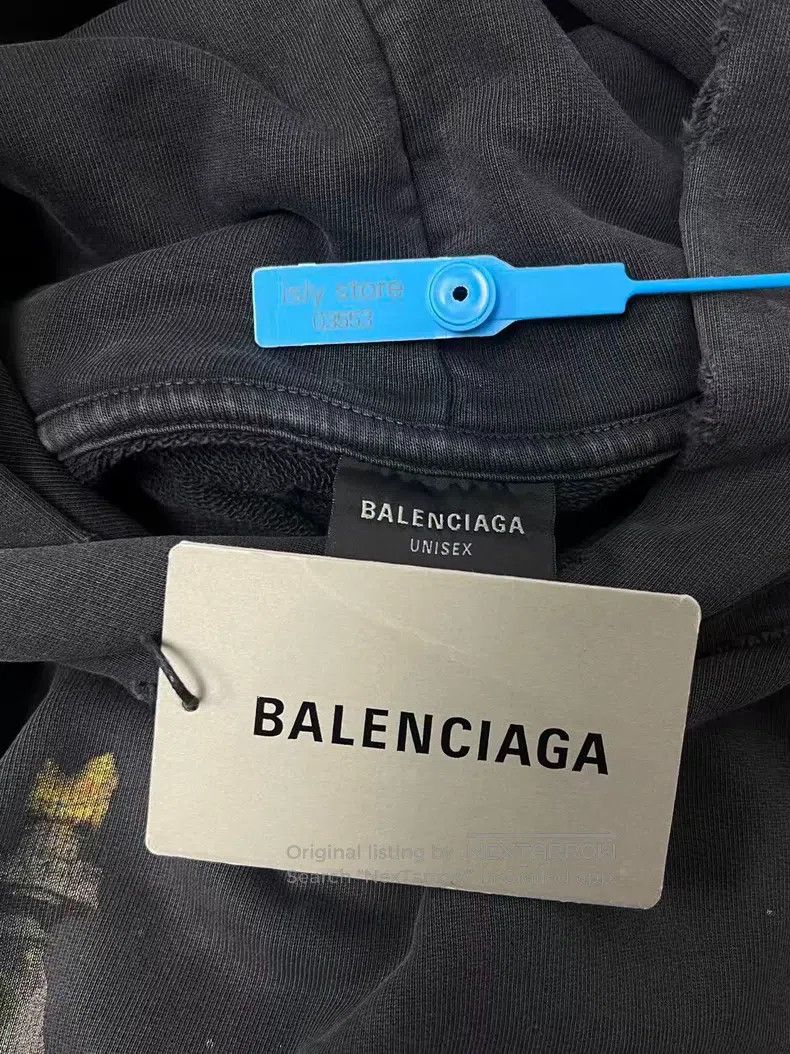 Balenciaga Balenciaga Pattern Printed Hooded Long Sleeve Sweatshirt Size US M / EU 48-50 / 2 - 5 Thumbnail