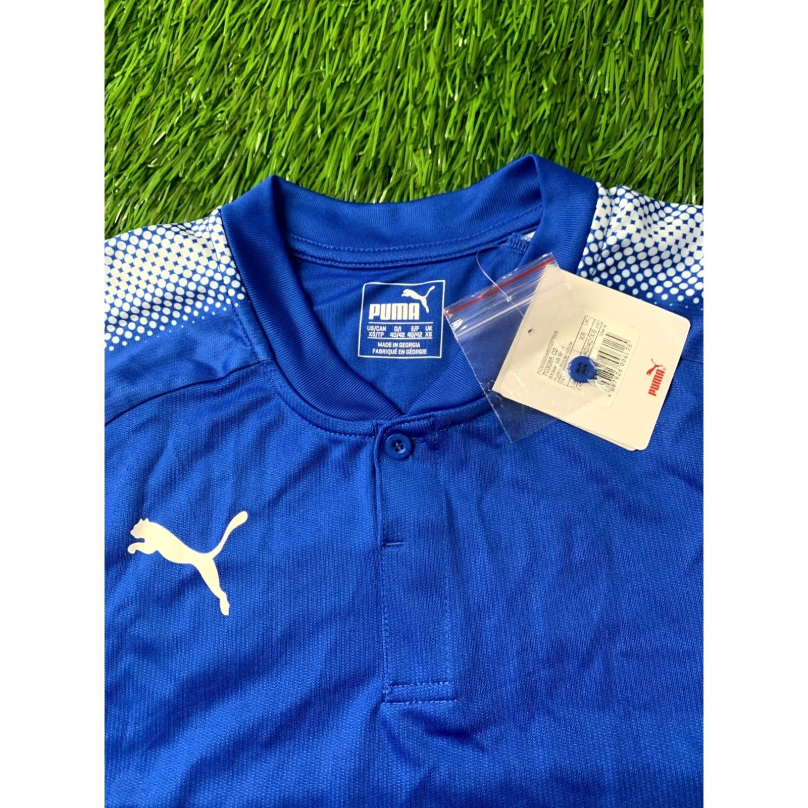 Puma PUMA Striker DryCell Original Men Football Shirt Jersey Tee XS White Royal Short Sleeve Sports Shirt Size US XS / EU 42 / 0 - 3 Thumbnail