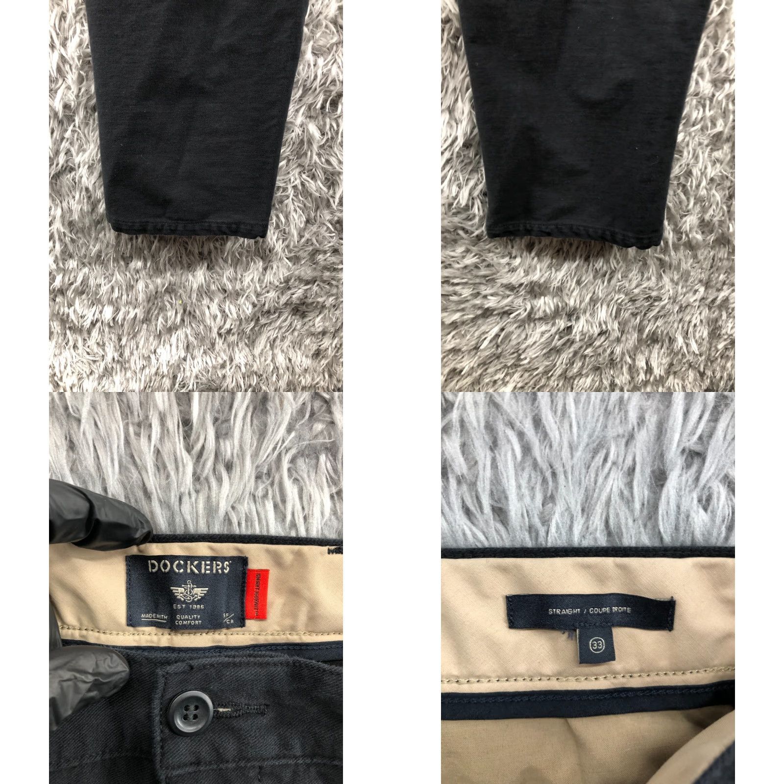 Dockers DOCKERS Signature Khaki Straight Pants Mens Regular 33 Black 5-Pocket Knit Stretch City Size US 33 - 8 Thumbnail