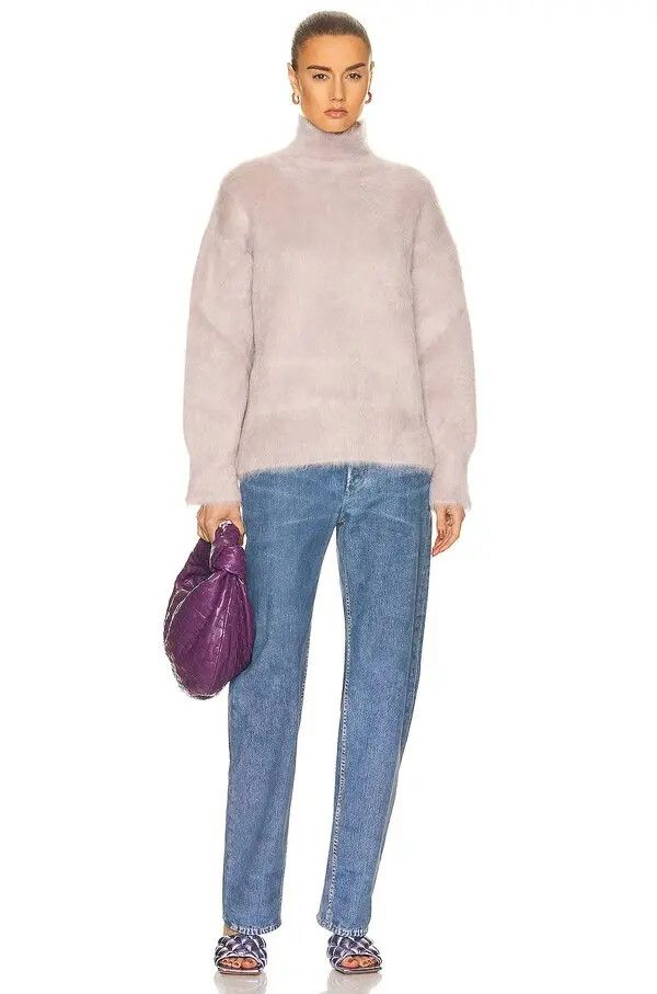 Bottega Veneta o1n1vont1225 Double Mohair Jumper Sweater in Light Pink Size XL / US 12-14 / IT 48-50 - 4 Thumbnail