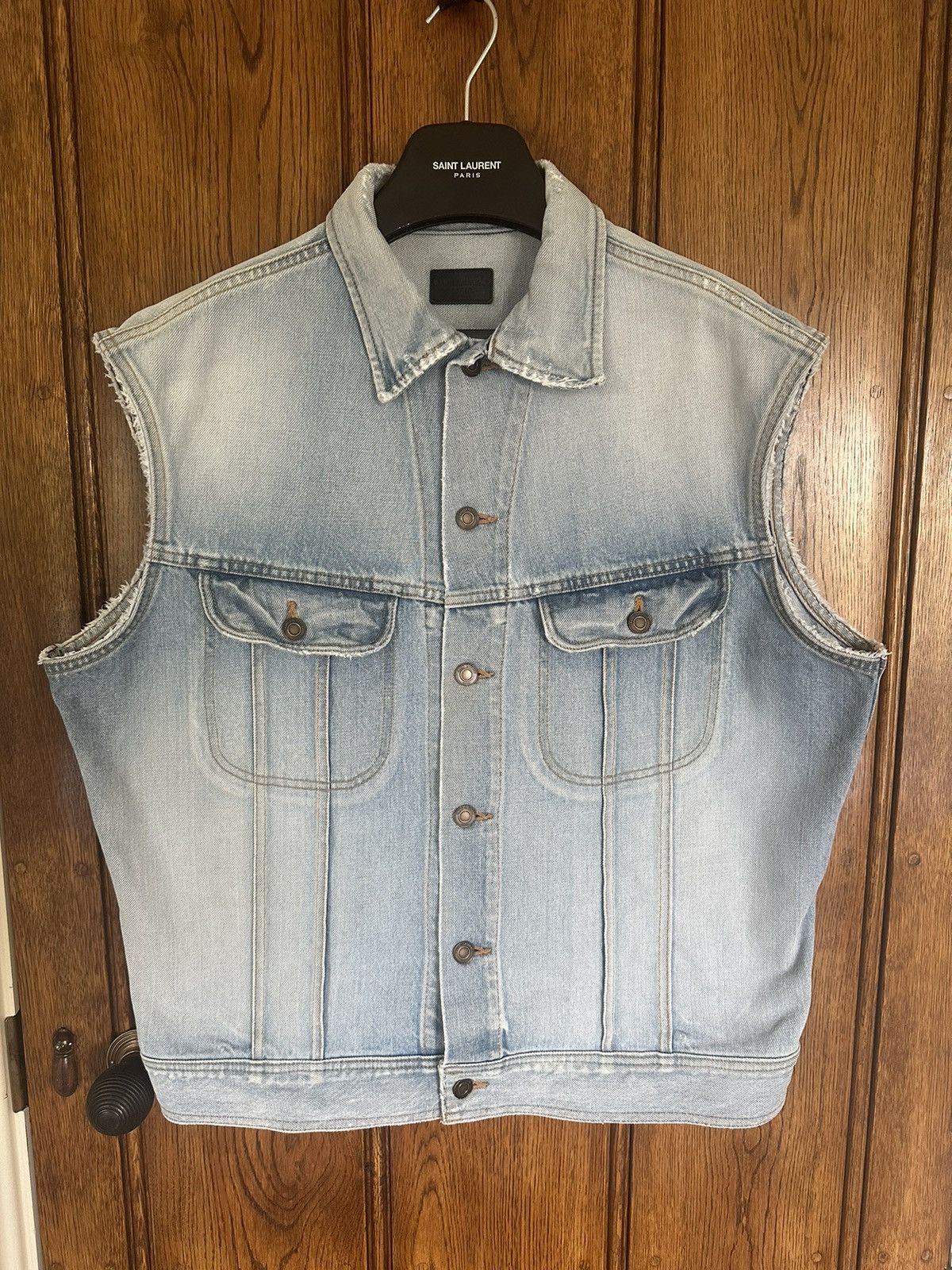 Saint Laurent Paris Ss16 Surf Sound Saint Laurent grail sleeveless denim jacket Size US XL / EU 56 / 4 - 2 Thumbnail