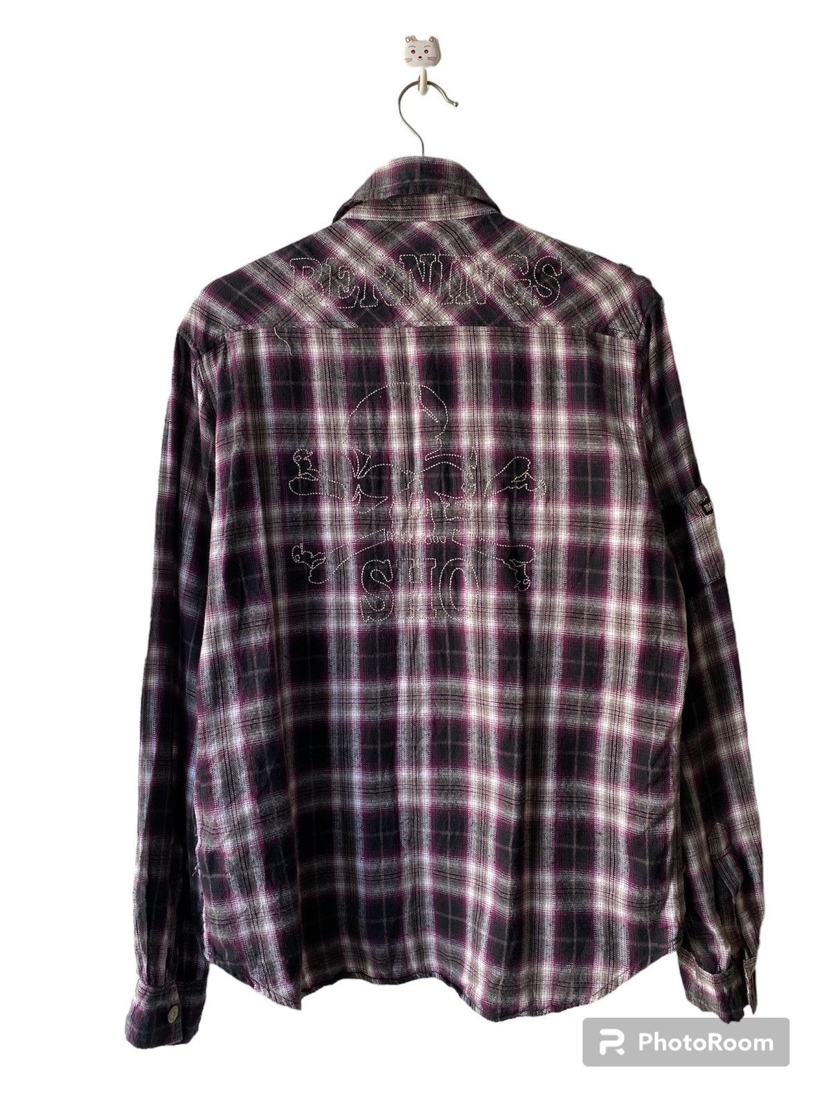 Japanese Brand × Seditionaries Bernings Sho Punk Skull Design Shadow Plaid Button Up Size US L / EU 52-54 / 3 - 3 Thumbnail