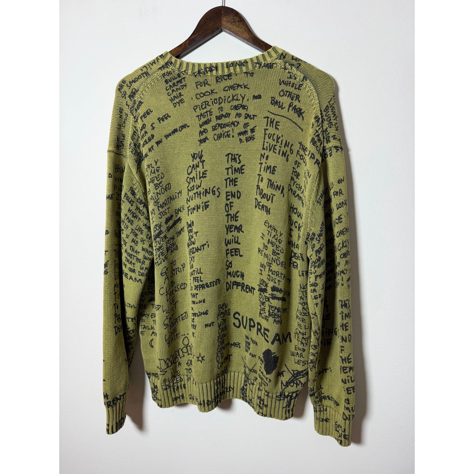 Supreme Supreme Gonz Poems Sweater 'Olive' SS23 Size US L / EU 52-54 / 3 - 4 Thumbnail