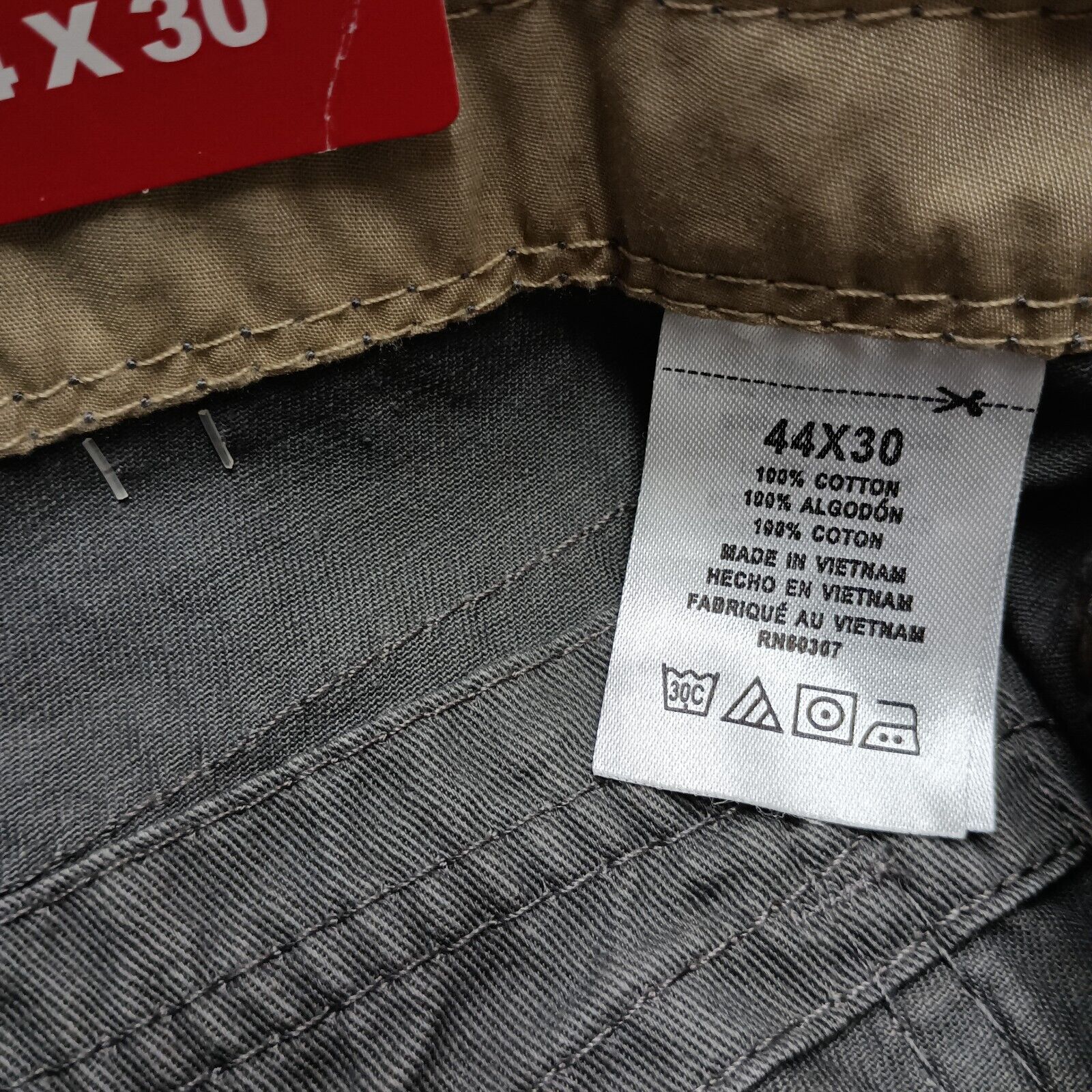 UNIONBAY Union Bay Cargo Pants Men's 44x30 Gray Goose + Belt Hiking Size US 44 / EU 60 - 5 Thumbnail