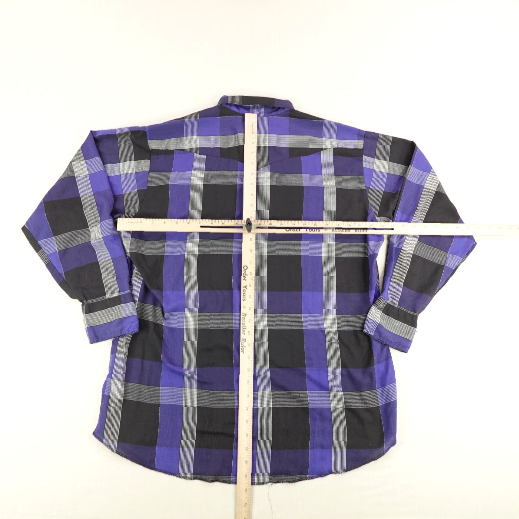 Vintage VINTAGE Panhandle Slim Shirt Mens XL Blue Plaid Western Pearl Snap Collared Button-Up 90s Cowboy Outdoor Jeans? Size US XL / EU 56 / 4 - 7 Thumbnail