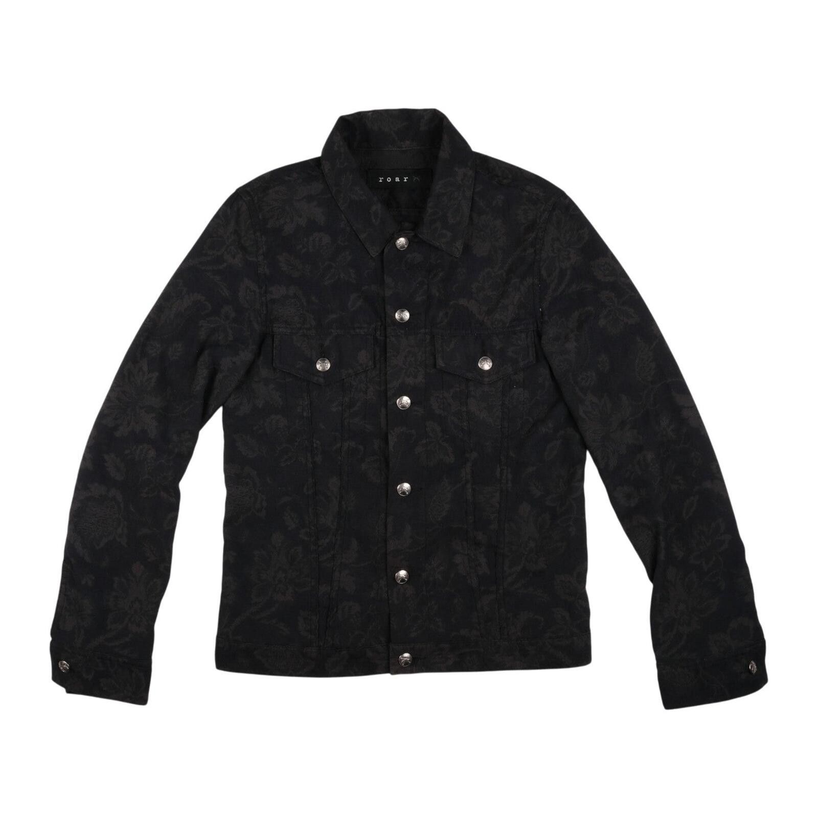 roarguns roarguns Floral Jacquard Black Jacket Size ONE SIZE - 1 Thumbnail