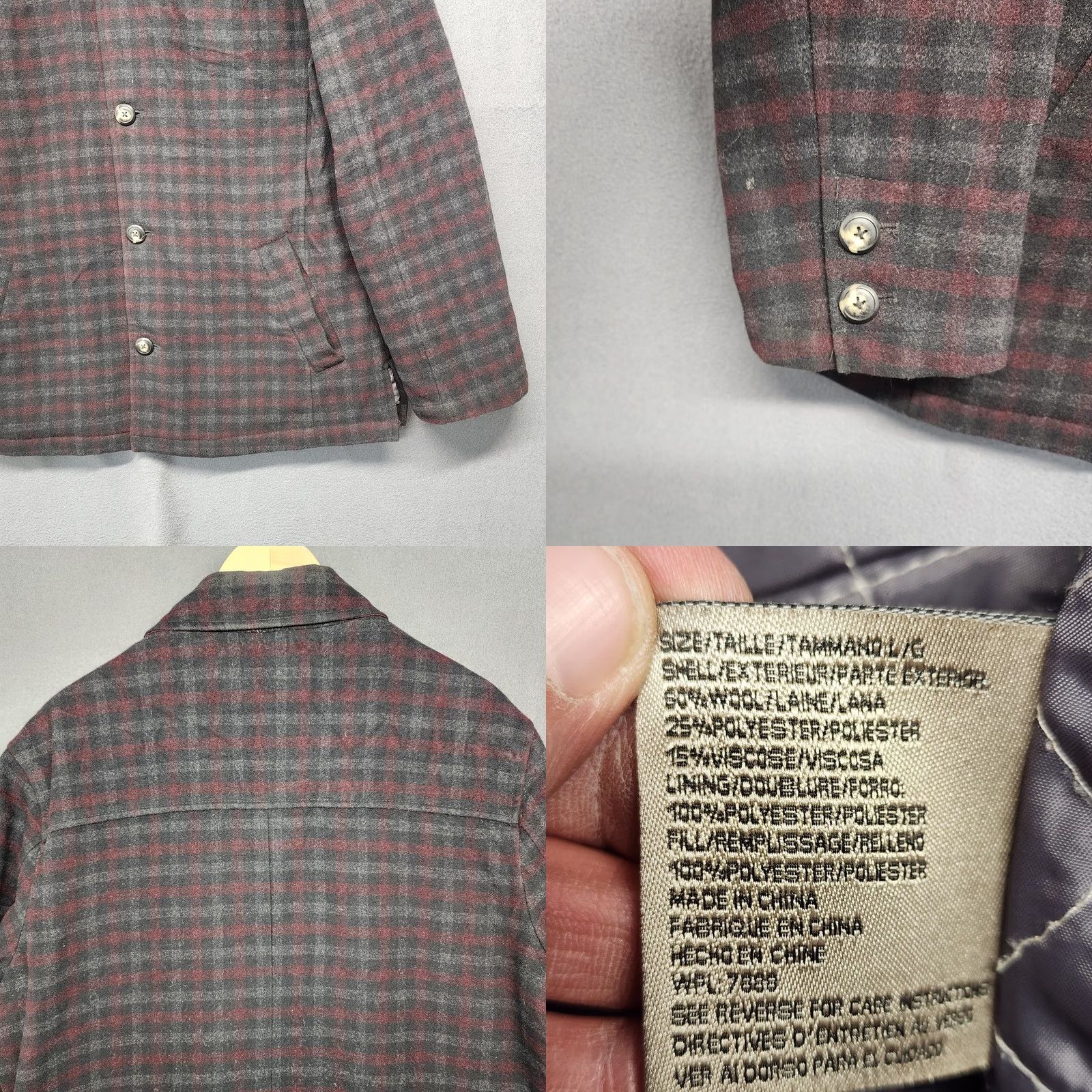 Vintage Utex Coat Jacket Mens Large Wool Blend Quilt Lining Grey Red Plaid Utility Chore Jacket Coat Mens L Regular Wool Pattern Plaid Fall Winter Size US L / EU 52-54 / 3 - 9 Thumbnail