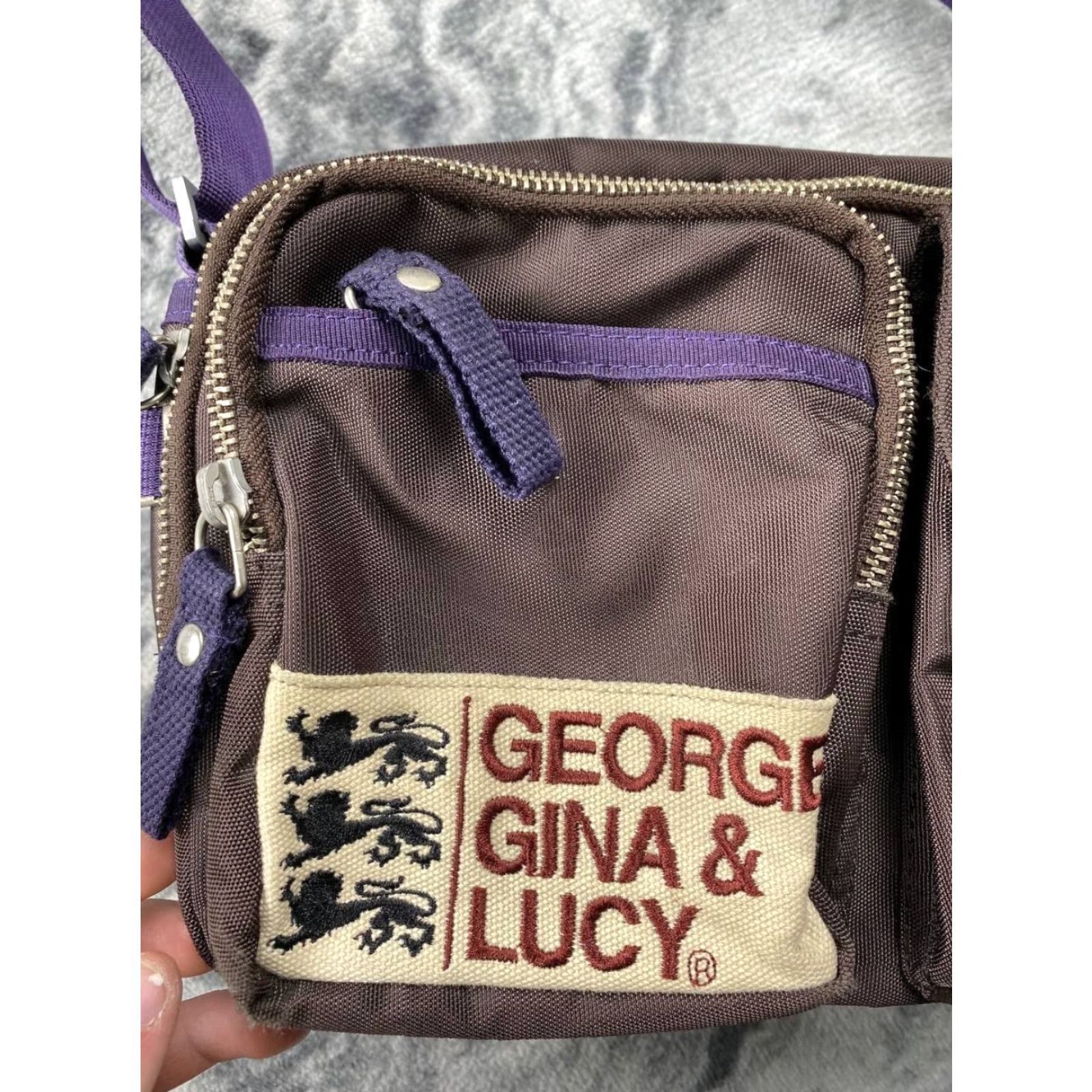 George Gina & Lucy VINTAGE George Gina & Lucy Lunch Box Bag Brown Shoulder Bag Women Medium Brown Rectangle Zip Pockets Size ONE SIZE - 3 Thumbnail