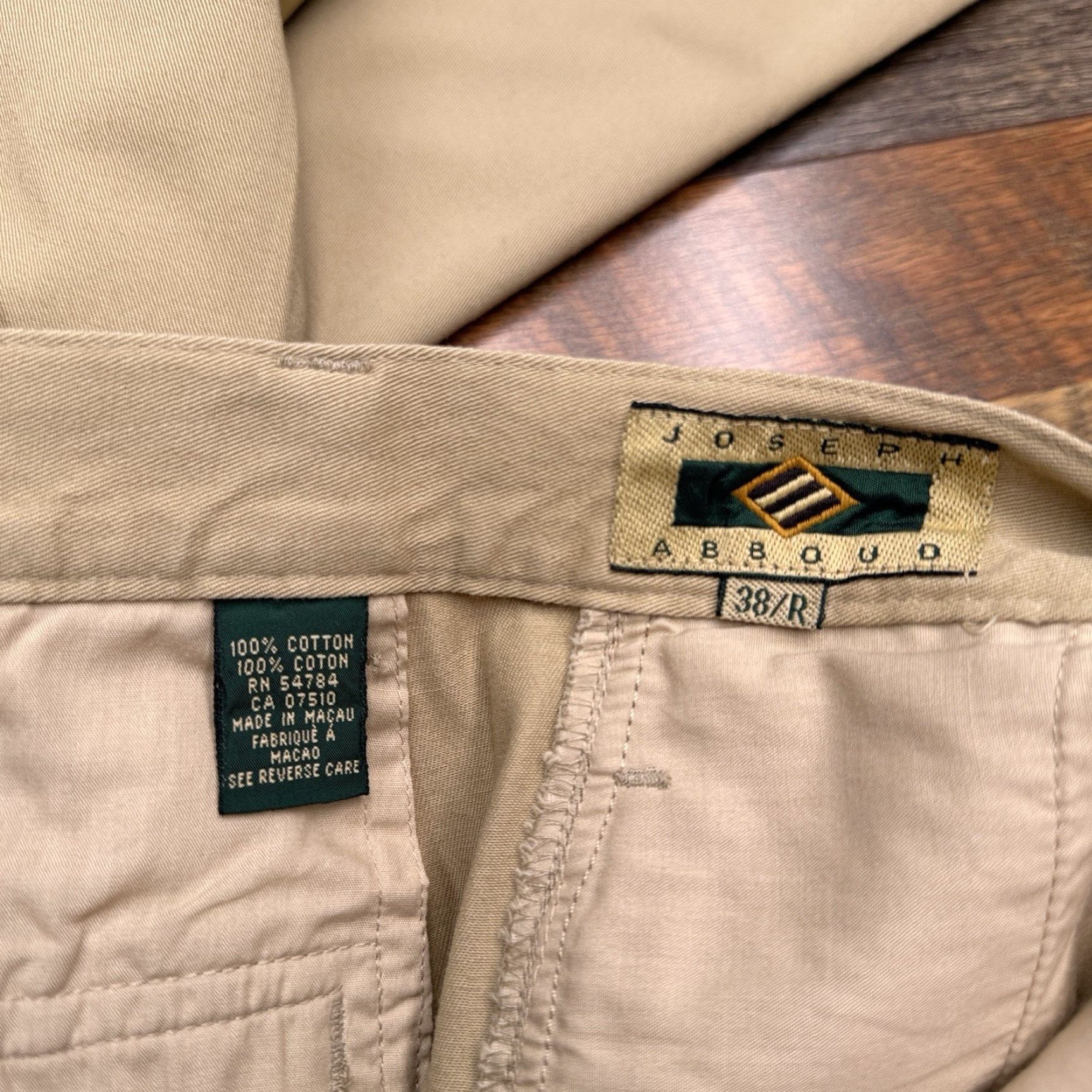 Joseph Abboud Joseph Abboud Pants Mens Regular Straight 38x32 Khaki Brown High Rise Twill Cotton Workwear Formal Solid KD Size US 38 / EU 54 - 5 Thumbnail