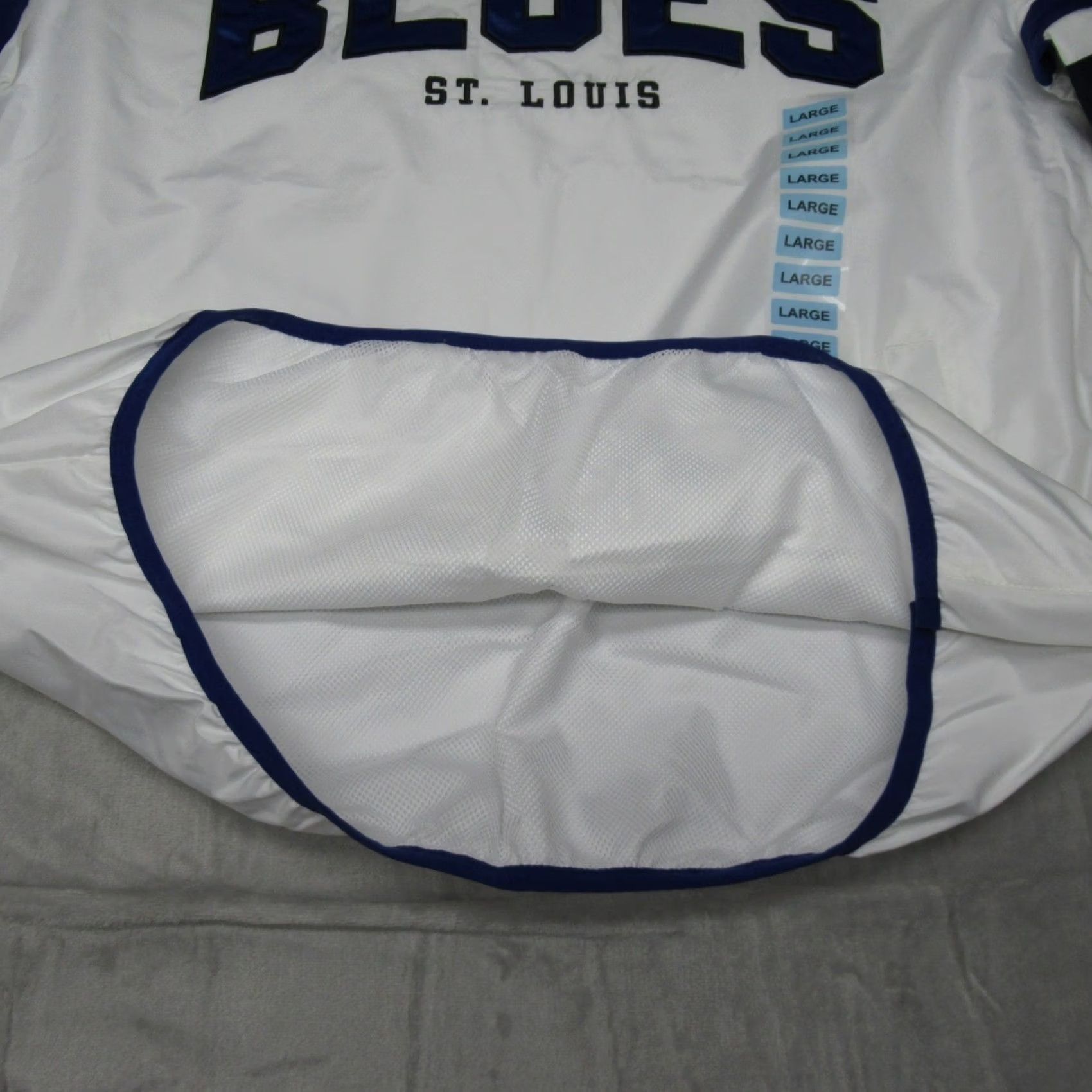 NHL NHL St Louis Blues Jacket Men Large White V-Neck Windbreaker Hockey NEW Size US L / EU 52-54 / 3 - 7 Thumbnail