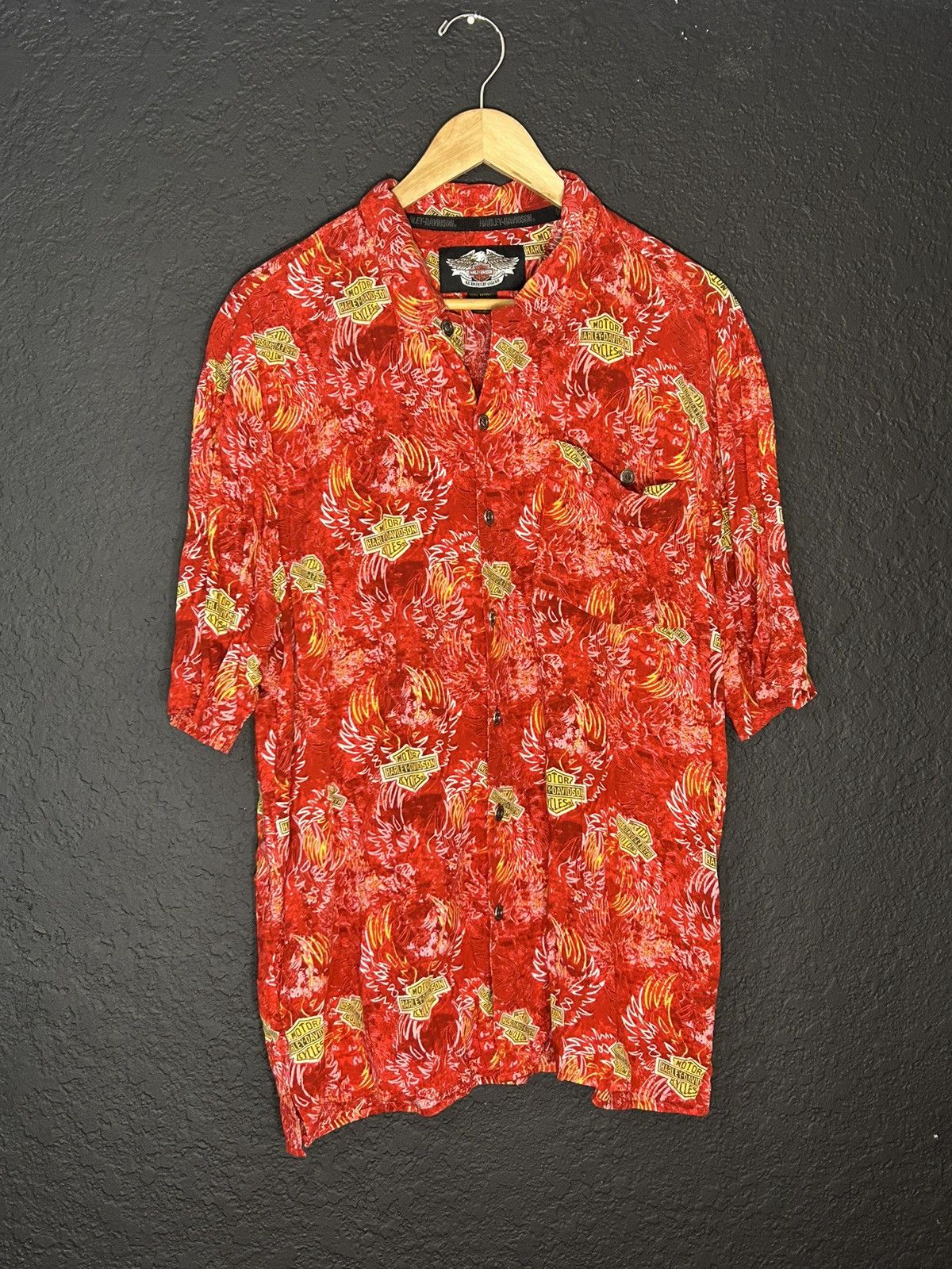 Harley Davidson Harley Davidson Rayon Hawaiian Aloha Shirt Size US L / EU 52-54 / 3 - 1 Thumbnail