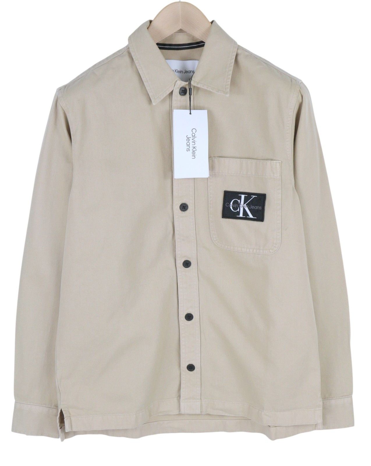 Calvin Klein XS Beige Relaxed Fit Buttoned Patch Pocket Shirt 85352 Size US XS / EU 42 / 0 - 1 Thumbnail