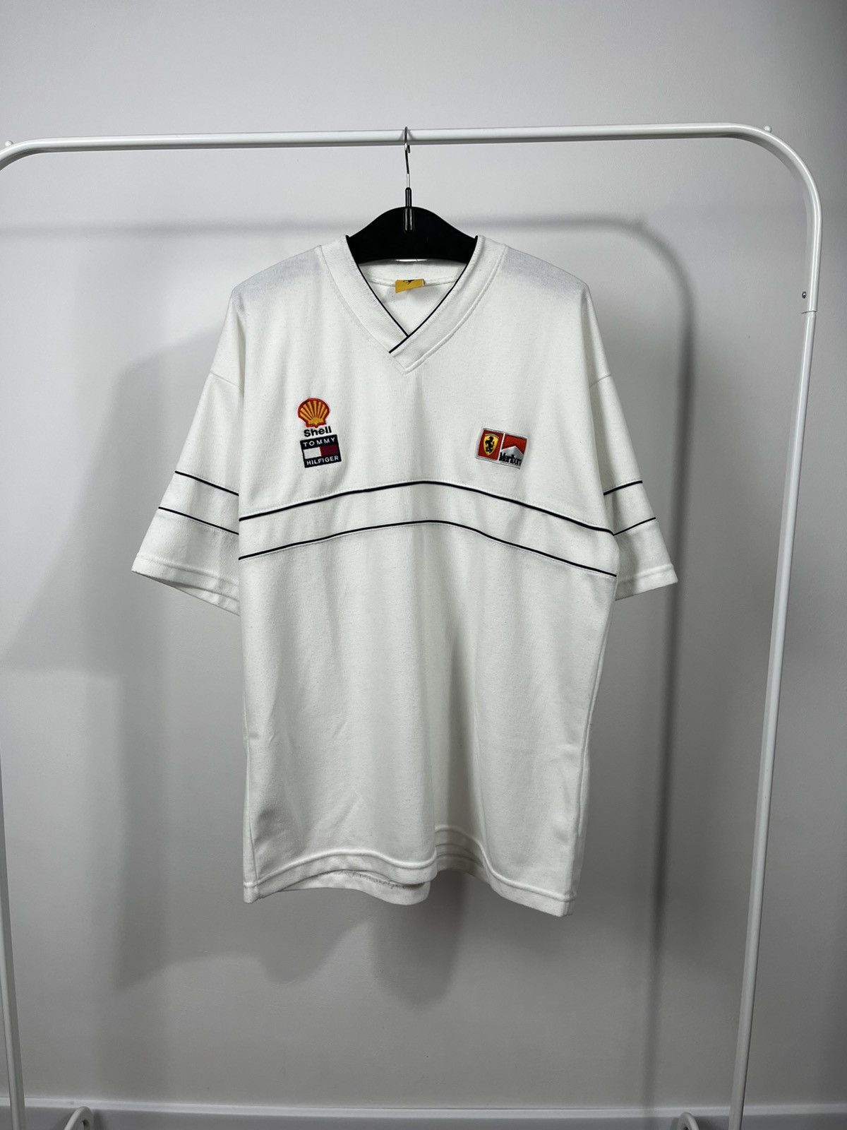 Vintage 1996 Ferrari F1 Shell Marlboro Racing White T-Shirt