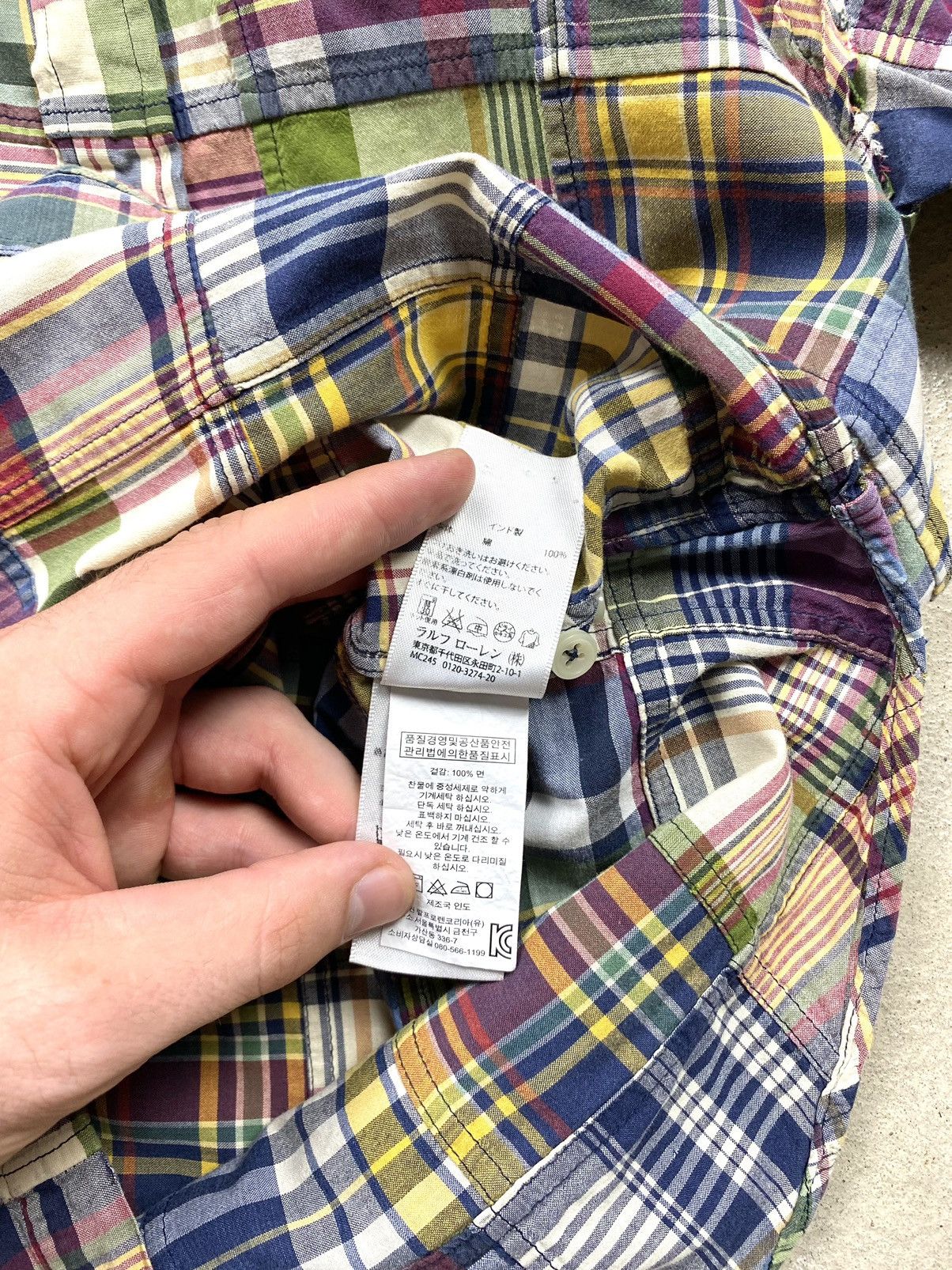 Japanese Brand Rare! Vintage 1990’s Polo Ralph Lauren Patchwork Shirt RRL Size US M / EU 48-50 / 2 - 9 Thumbnail