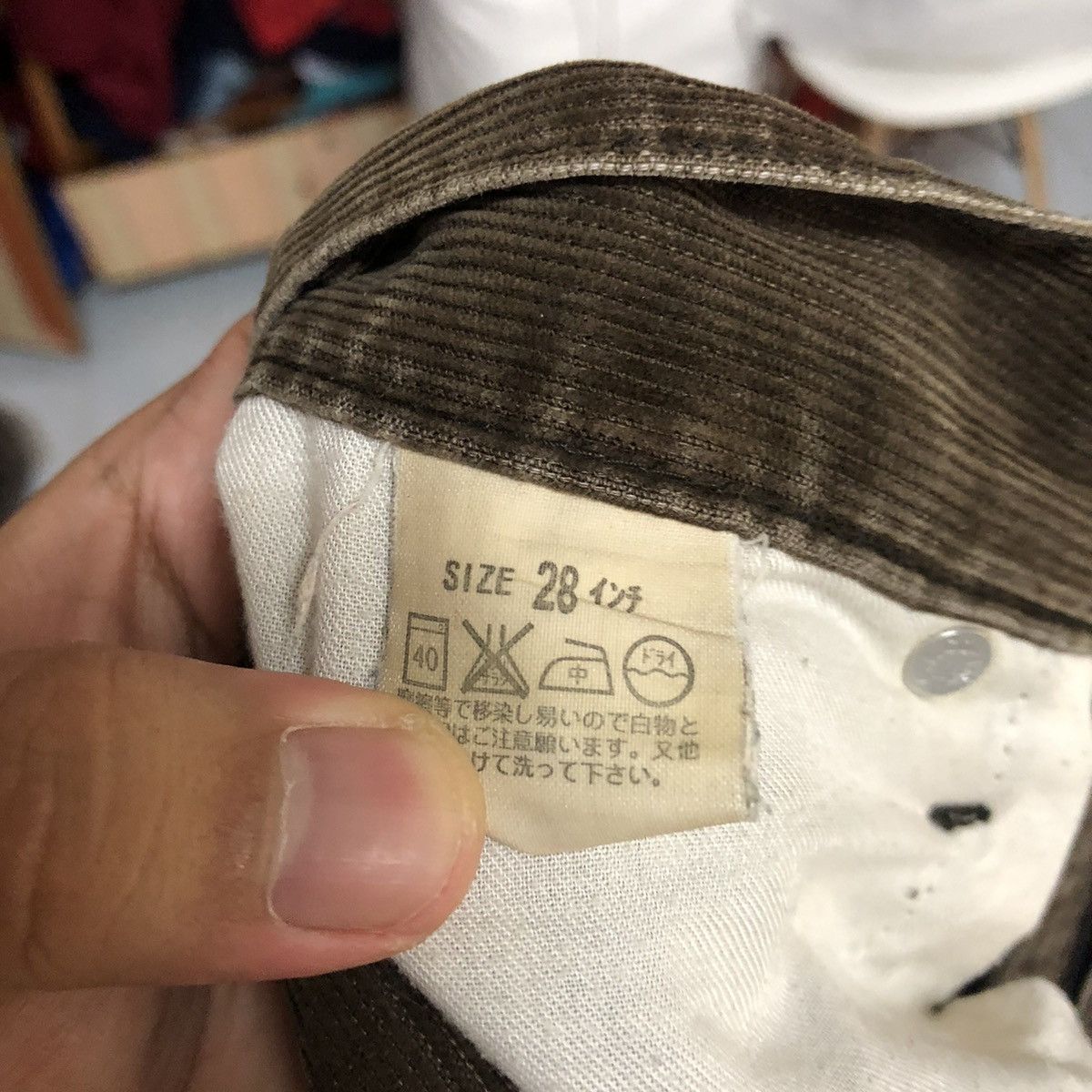 Levi's DL Levis 505 custom Brown Conduroy Jeans #C636 Size US 28 / EU 44 - 21 Thumbnail