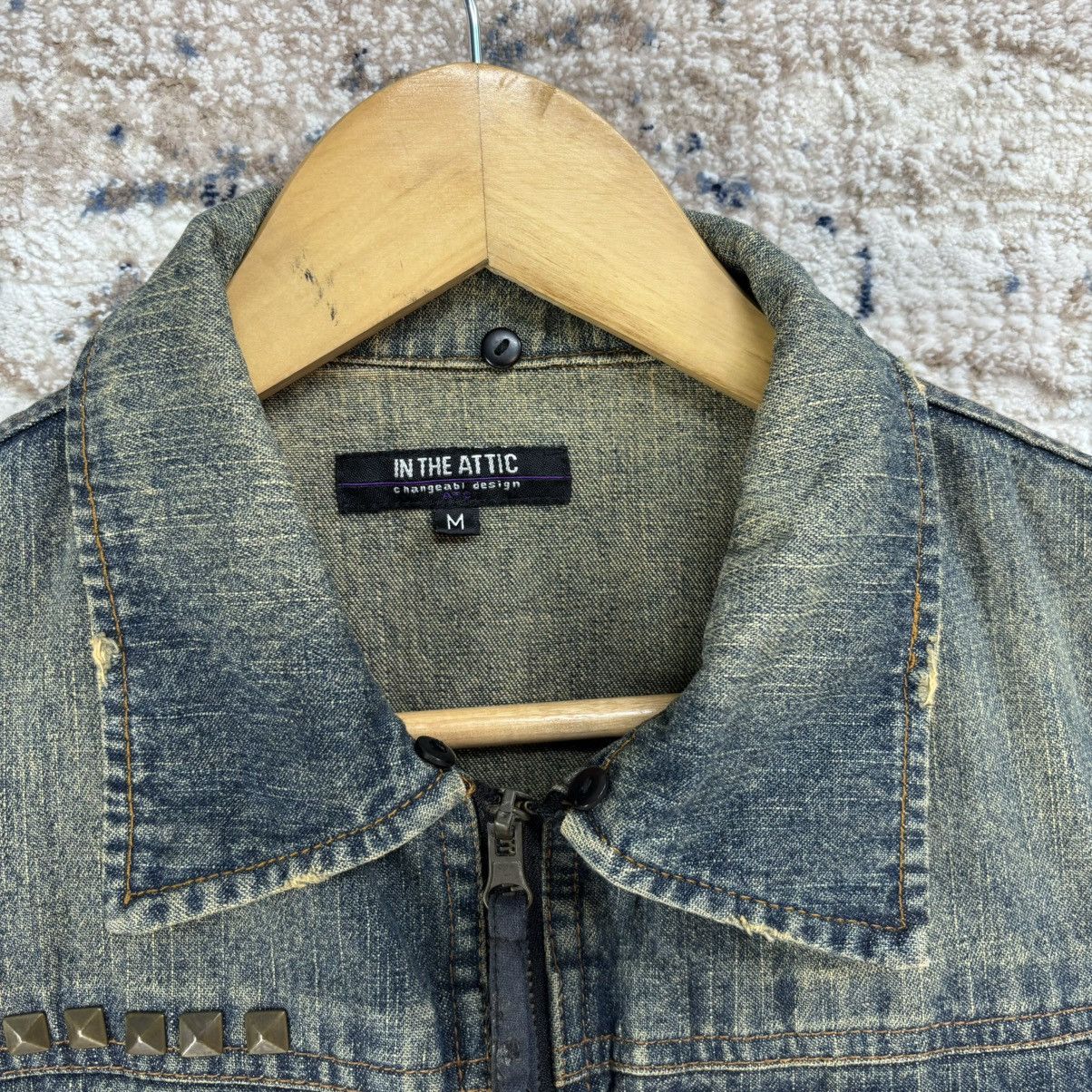Other IN THE ATTIC DISTRESSED STUDED PUNK STYLE DENIM JACKET Size M / US 6-8 / IT 42-44 - 3 Thumbnail