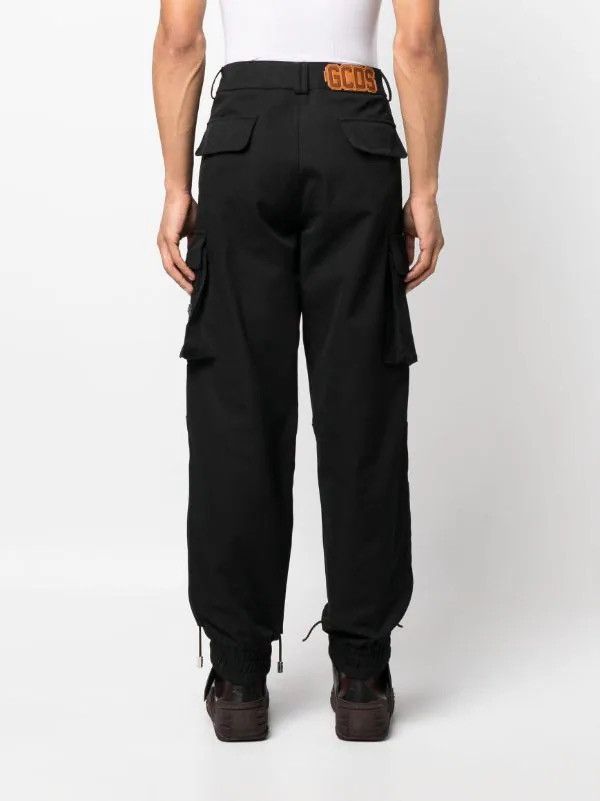 GCDS !DS! AW22 GCDS Logo Patch Cargo Black Pants Size US 32 / EU 48 - 4 Thumbnail
