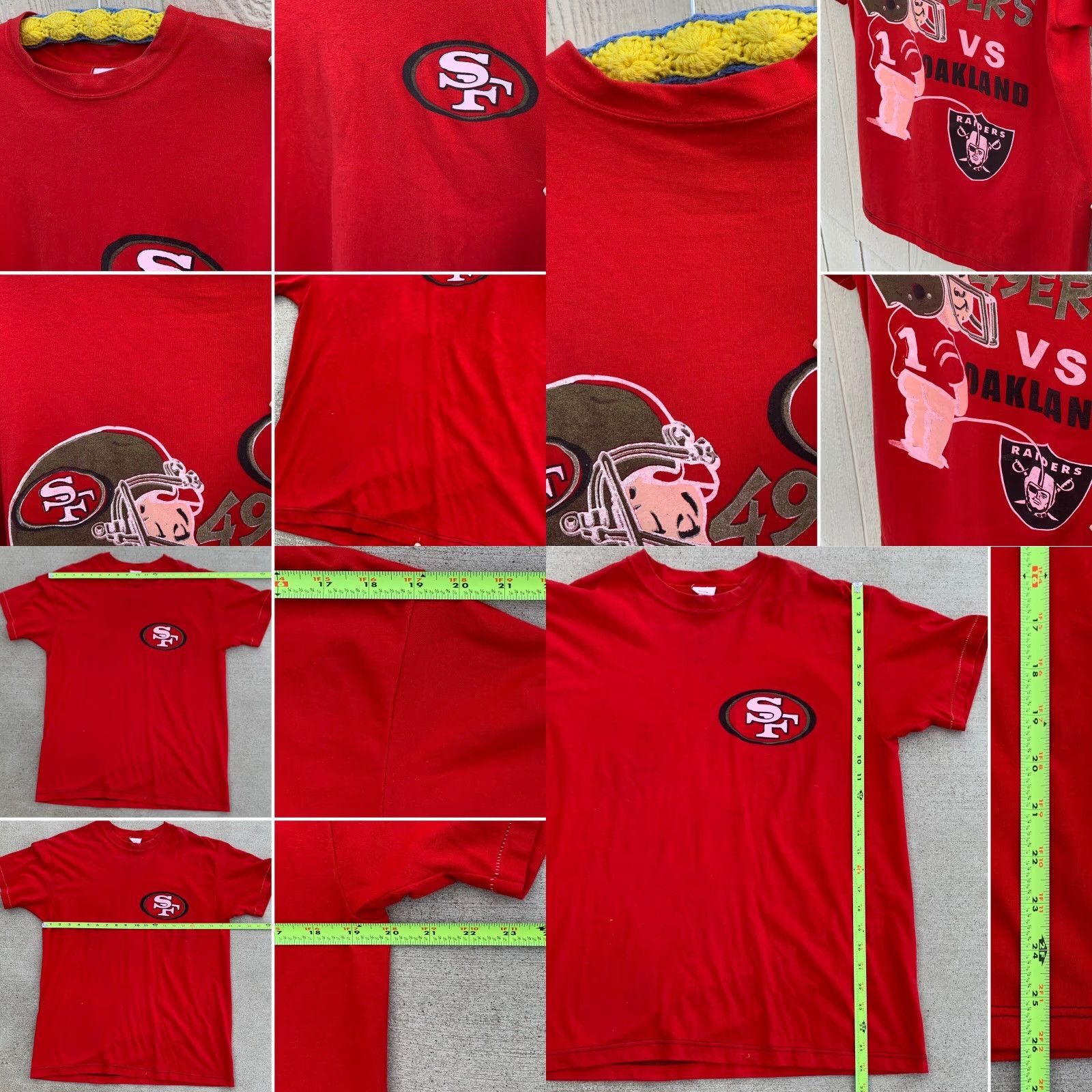 Vintage VINTAGE 49ERS VS RAIDERS Rivalry T Shirt Men L Red 100% Cotton Made in USA Graphic Tee San Francisco Oakland Football Humour (Humor) / Novelty Size US L / EU 52-54 / 3 - 8 Thumbnail