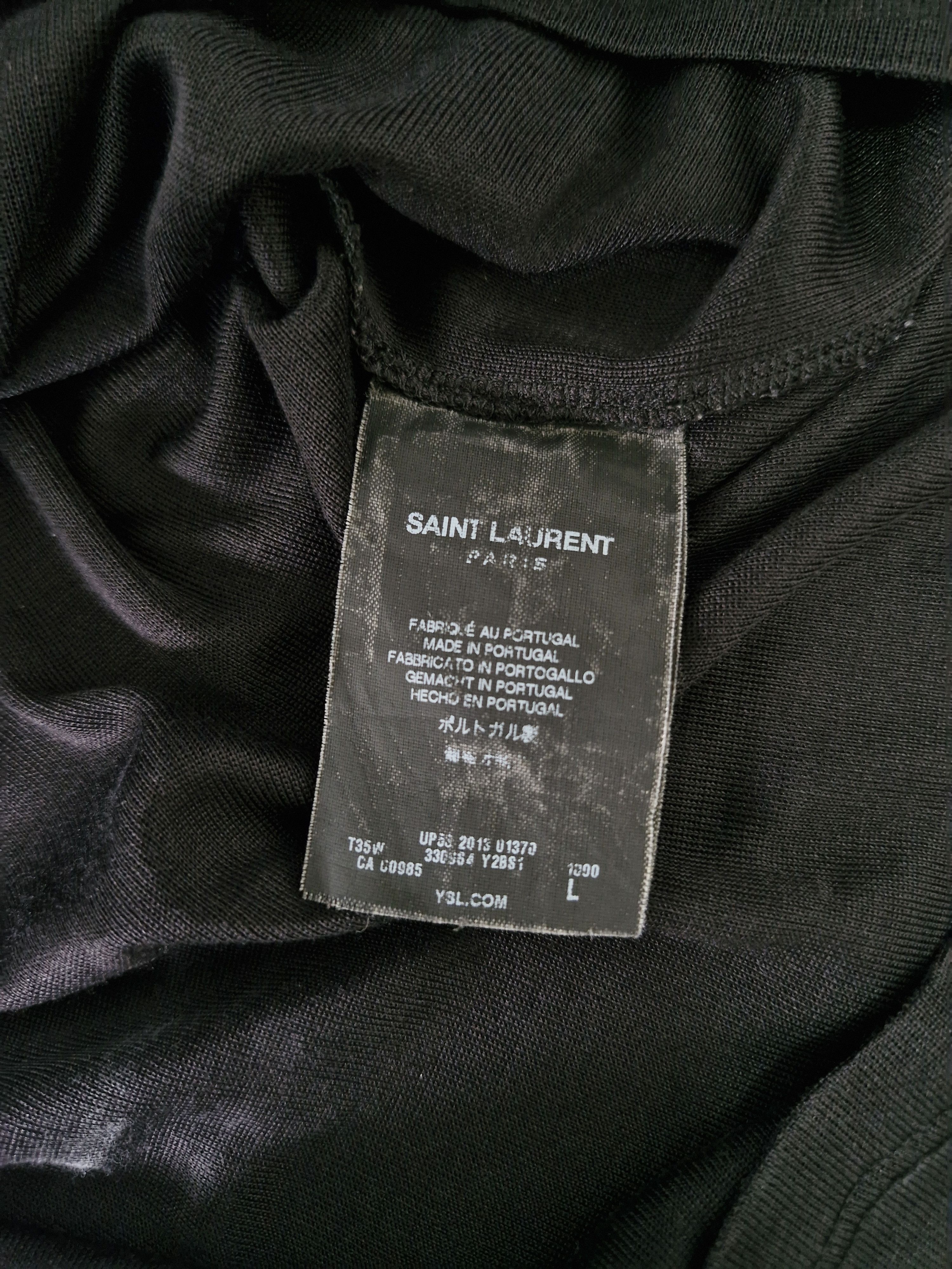 Saint Laurent Paris AW13 Black Silk T-shirt with Chain Size US L / EU 52-54 / 3 - 4 Thumbnail