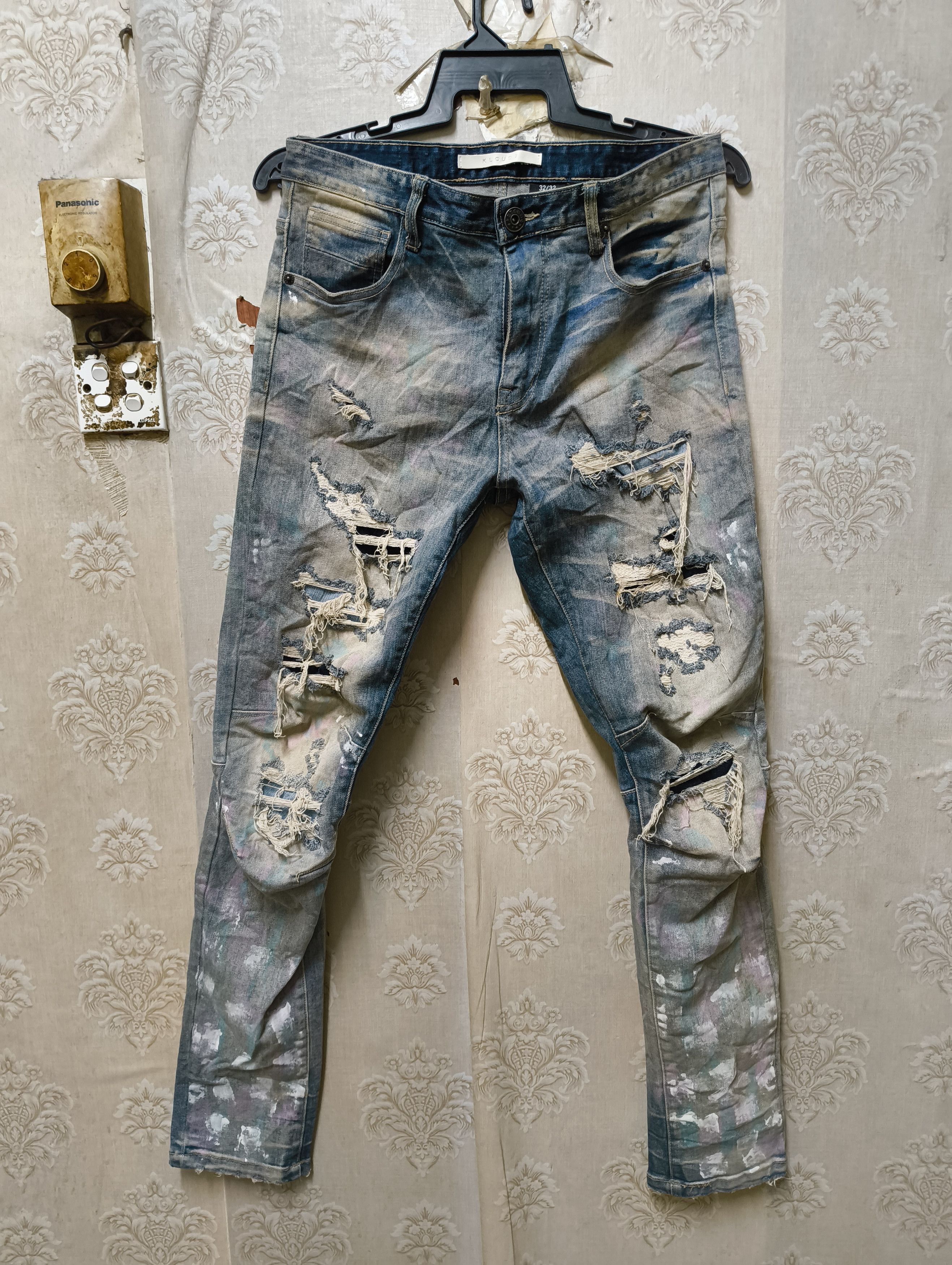 Japanese Brand klaud 9 Jeans distressed avant garde Skinny Size US 33 - 1 Thumbnail