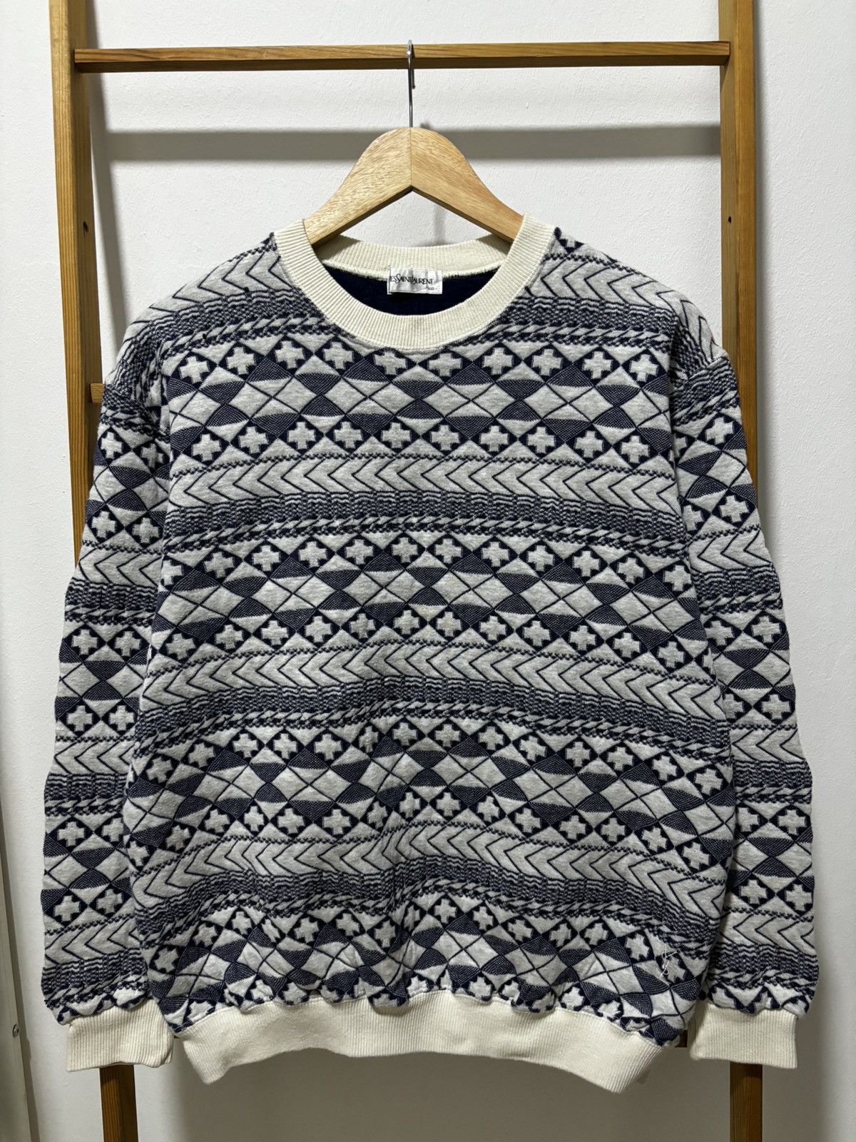 Designer × Yves Saint Laurent Vintage Sweatshirt Knit YSL Size US M / EU 48-50 / 2 - 1 Thumbnail