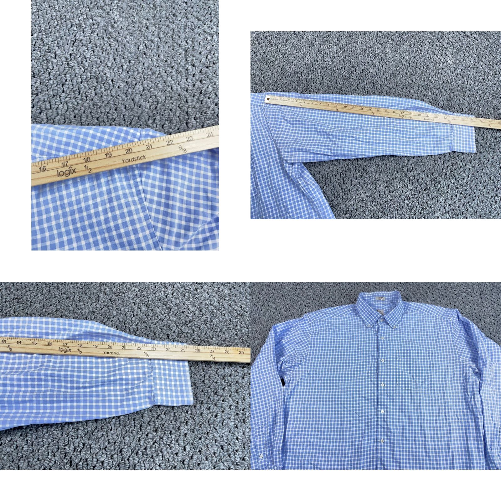 Peter Millar Peter Millar Shirt Adult XL Blue Gingham Check Cotton Long Sleeve Button-Down Preppy Casual Mens Size US XL / EU 56 / 4 - 8 Thumbnail