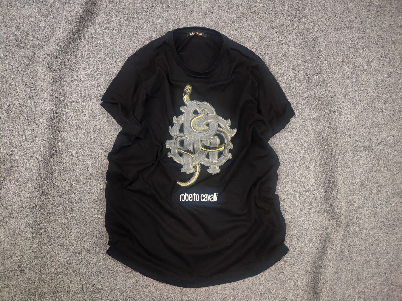 Roberto Cavalli Roberto Cavalli design Cotton Classic Logo snake T Shirt Tee Size US L / EU 52-54 / 3 - 1 Thumbnail
