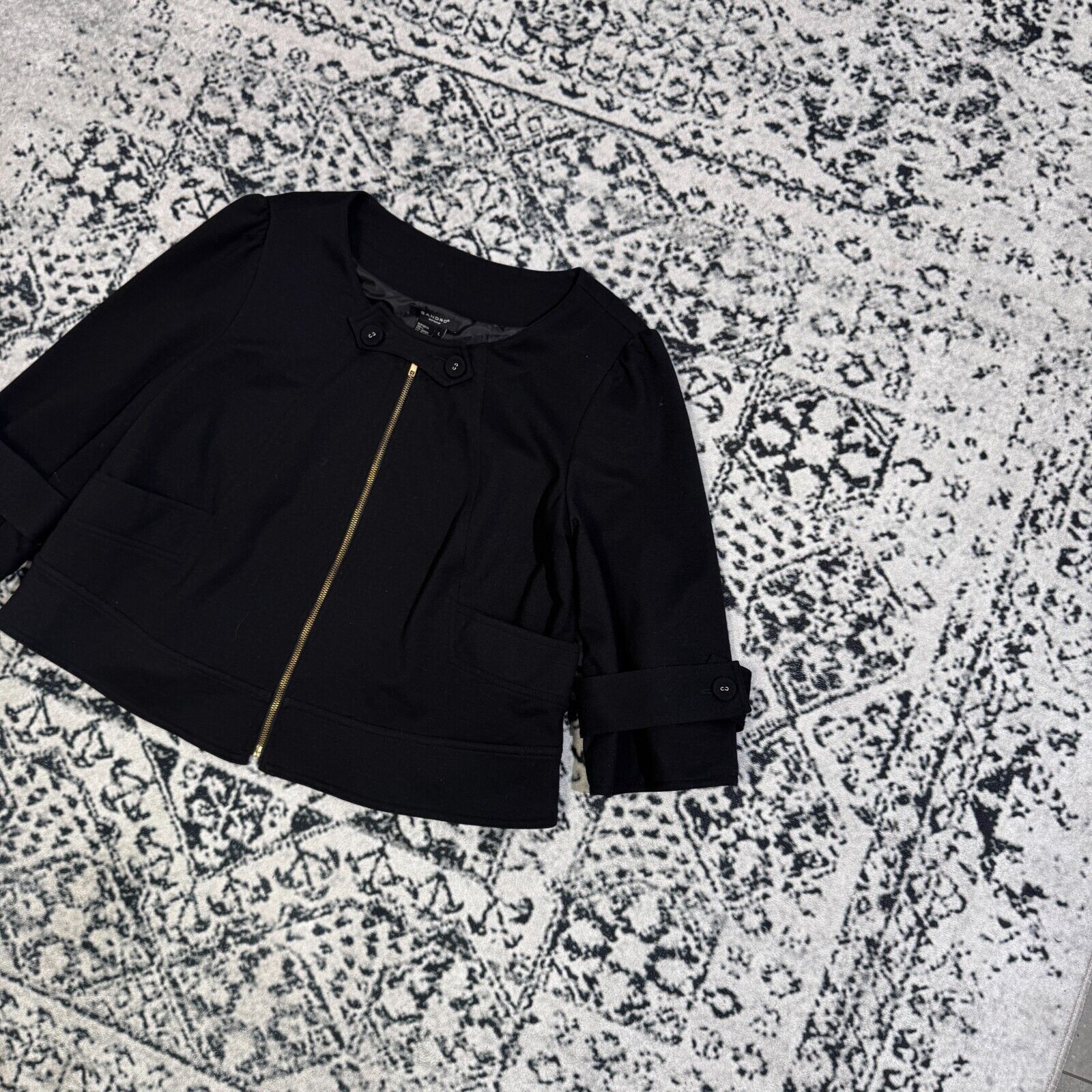 Vintage Vintage 90s Y2k Sandro Women's Black Viscose Blazer Size L Size US L / EU 52-54 / 3 - 2 Thumbnail
