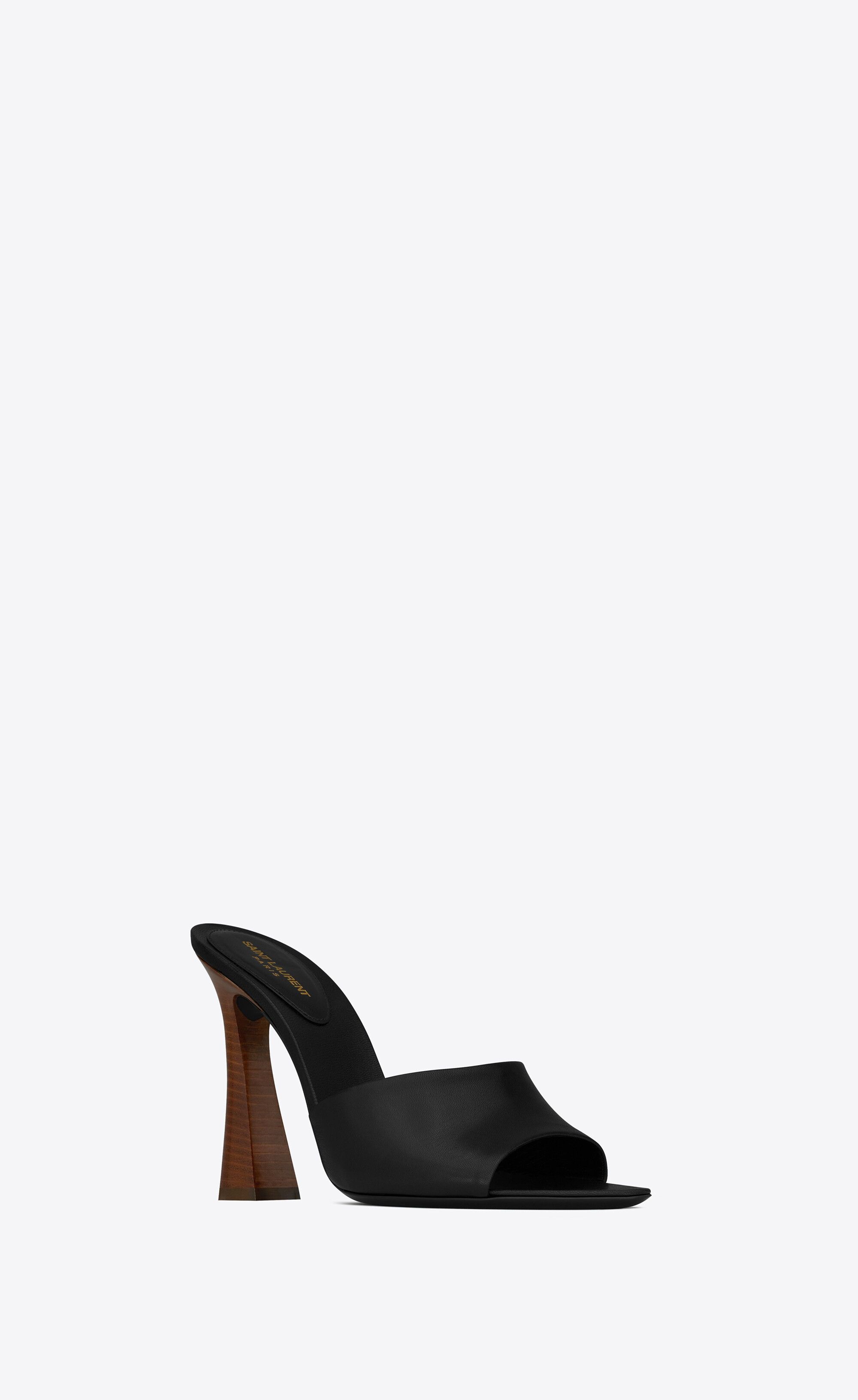 Saint Laurent Paris oc11z1125 Suite Mules in Smooth Leather in Black Size US 11 / IT 41 - 3 Thumbnail