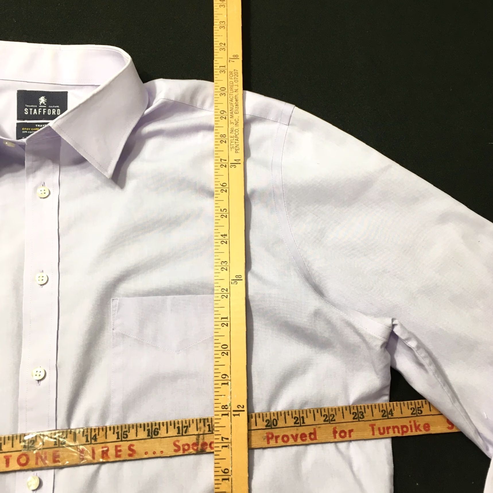 Stafford Stafford Shirt Mens Easy Care Travel Broadcloth Lavender 17.5 34/35 Color Purple Regular Size 17.5 Mens Shirt Size US XXL / EU 58 / 5 - 4 Thumbnail
