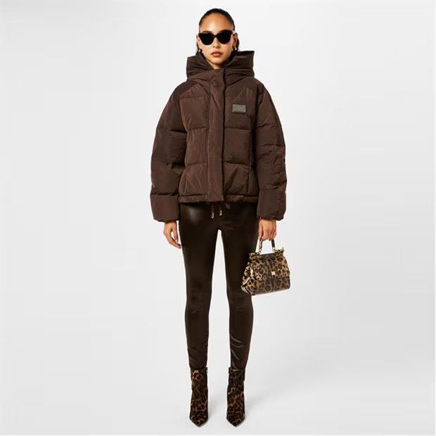 Dolce & Gabbana o1g2r1mq1024 Padded Nylon Logo Tag Jacket in Brown Size L / US 10 / IT 46 - 6 Thumbnail