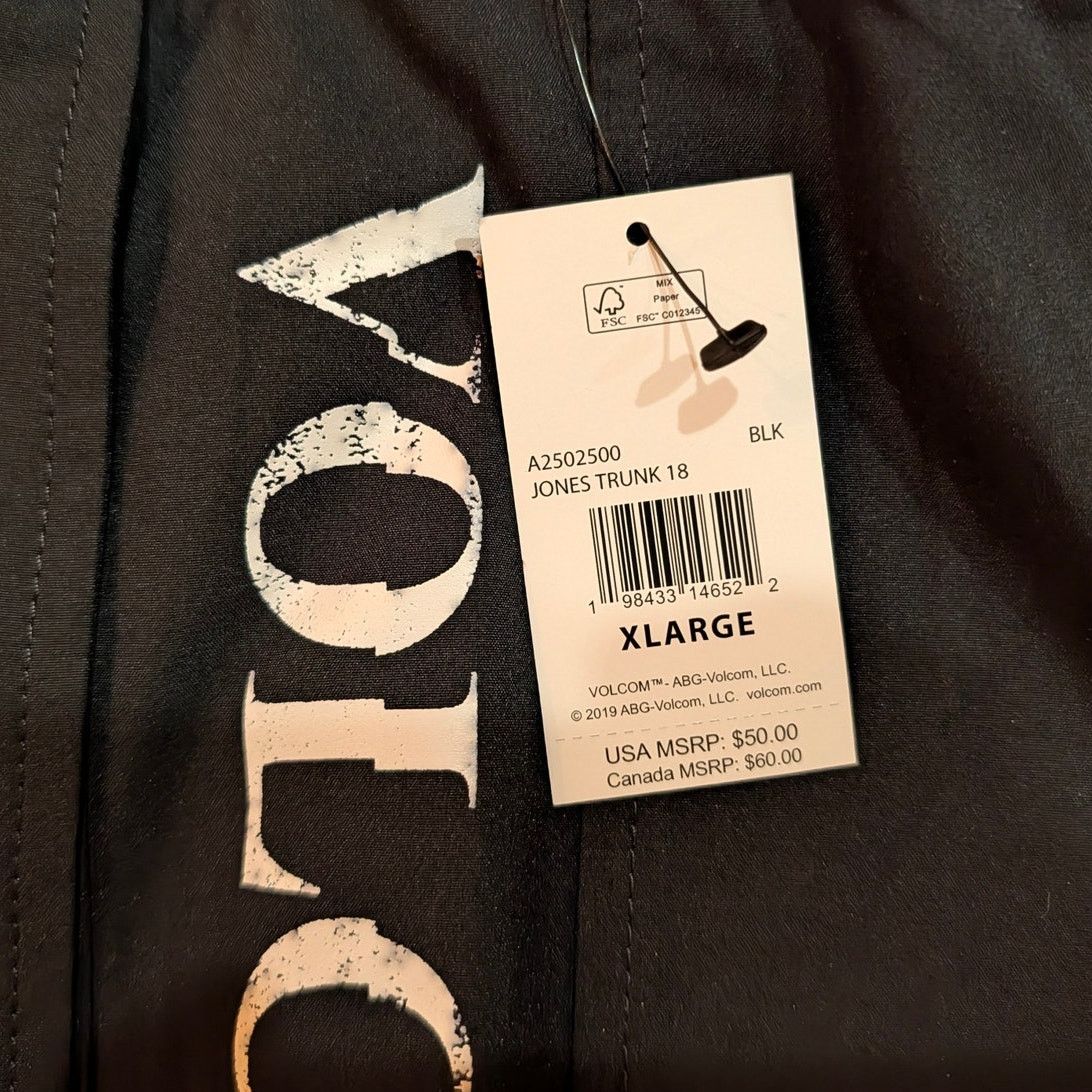 Volcom Volcom Jones Trunk 18 Boardshorts Mens XL Black White Size US 34 / EU 50 - 2 Thumbnail