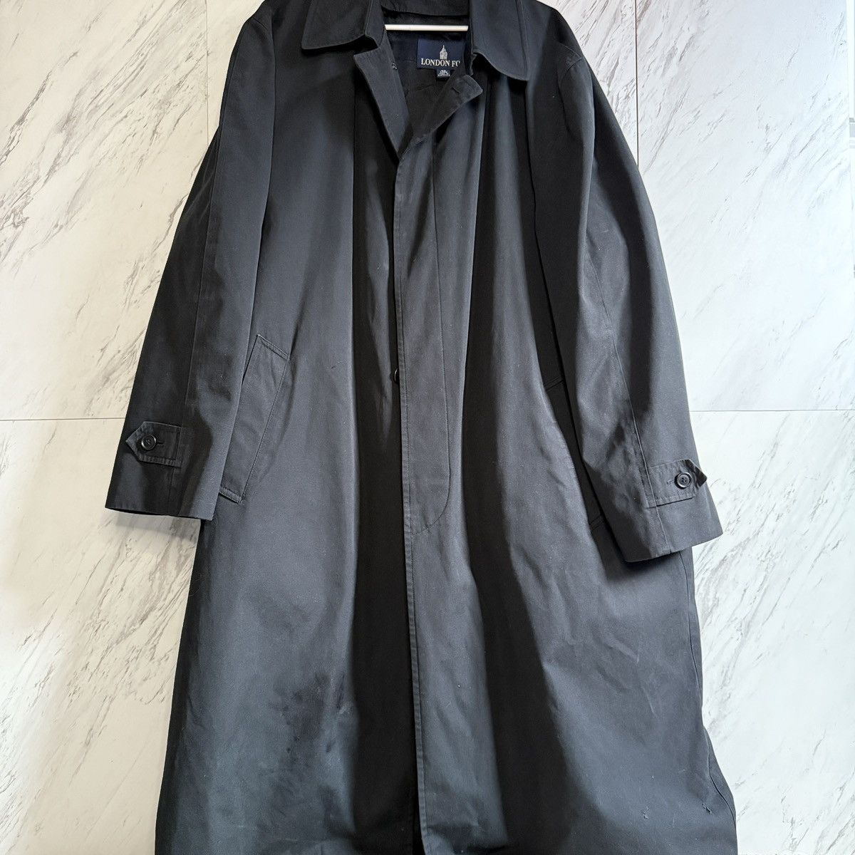 London Fog London Fog Iconic Black Full Length Classic Trench Coat 48L Size US XXL / EU 58 / 5 - 2 Thumbnail