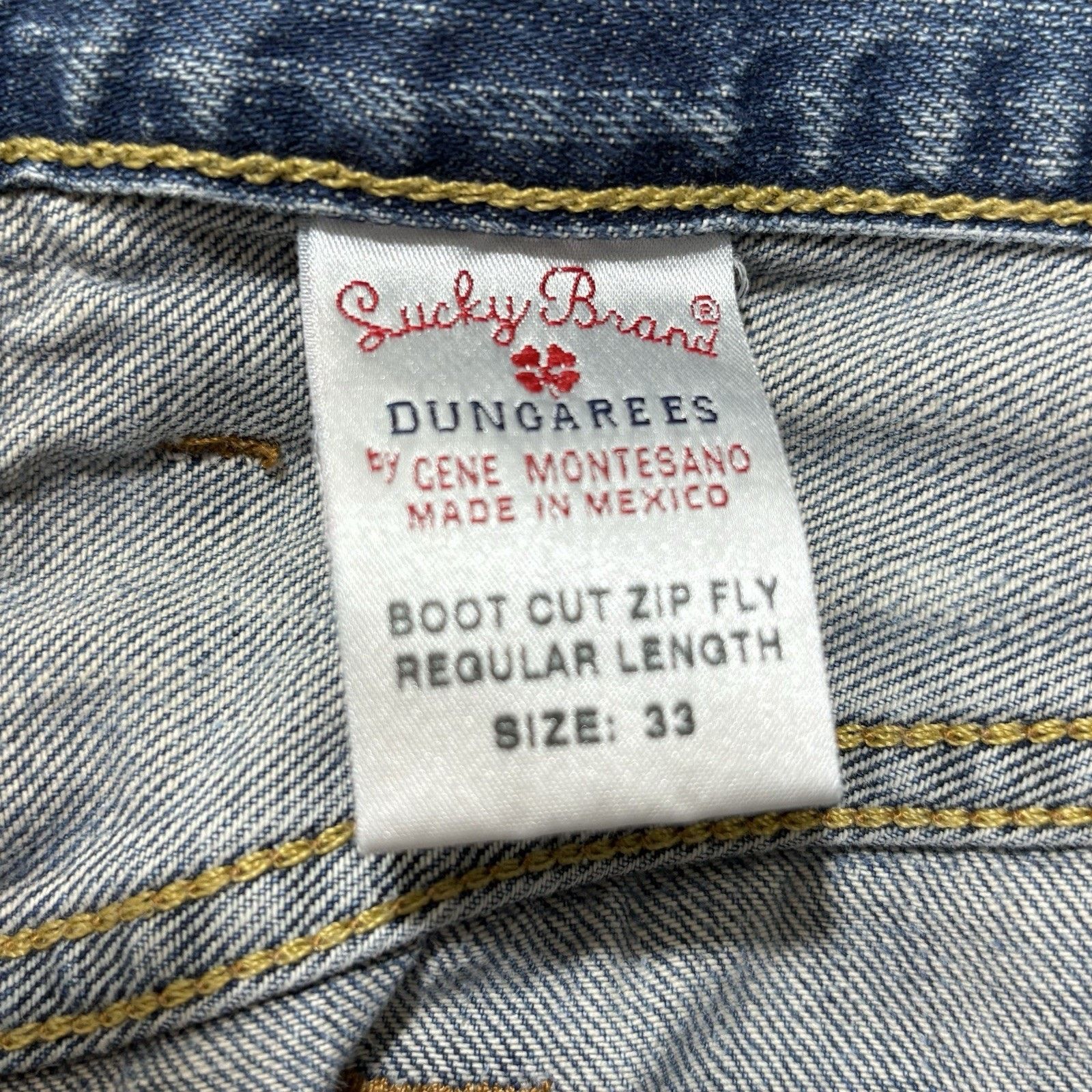 Lucky Brand Vintage Lucky Brand Gene Montesano 33x26 Boot Cut Blue Jeans Size US 33 - 7 Thumbnail