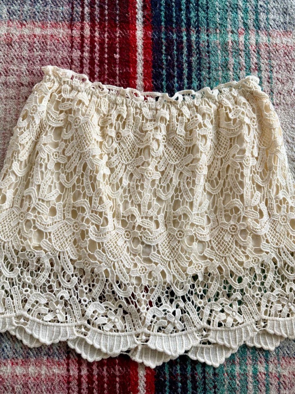 Free People Women's Free People Cream Lace Mini Skirt XS Size 25" / US 0 / IT 36 - 2 Thumbnail