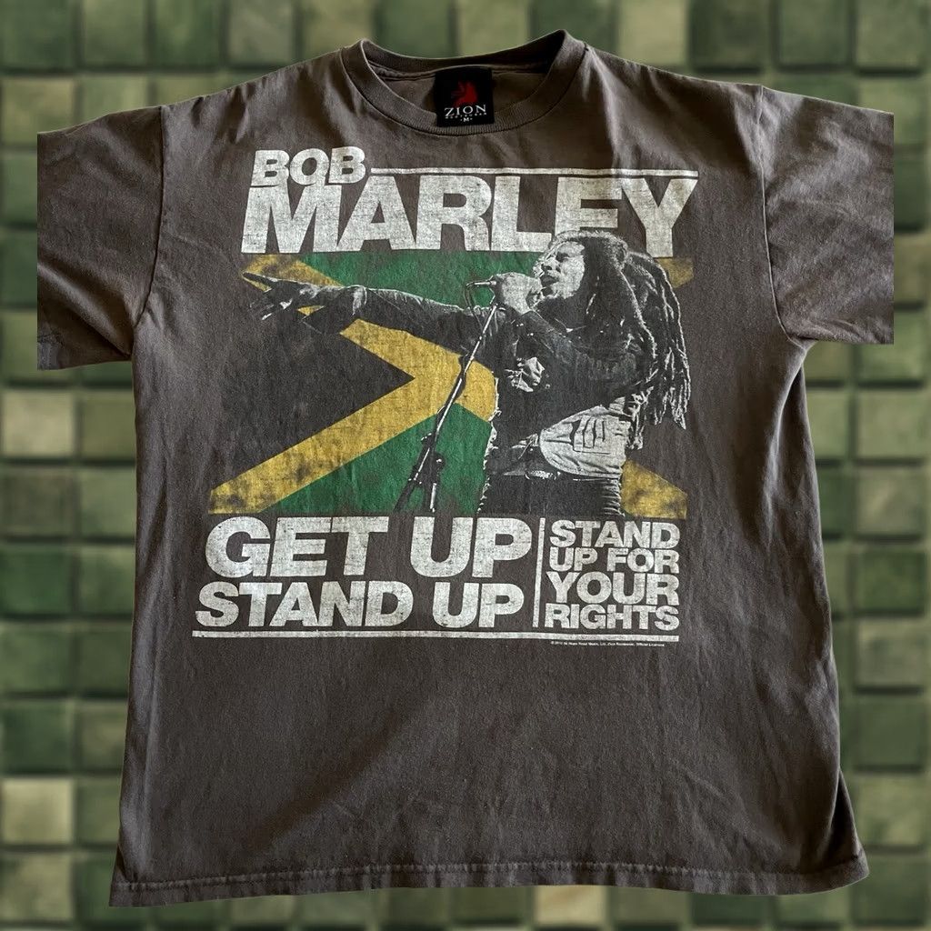 Vintage VINTAGE Bob Marley Shirt Mens Medium Black Get Up Stand Up Zion Rootswear Tee 10 Size US M / EU 48-50 / 2 - 1 Thumbnail