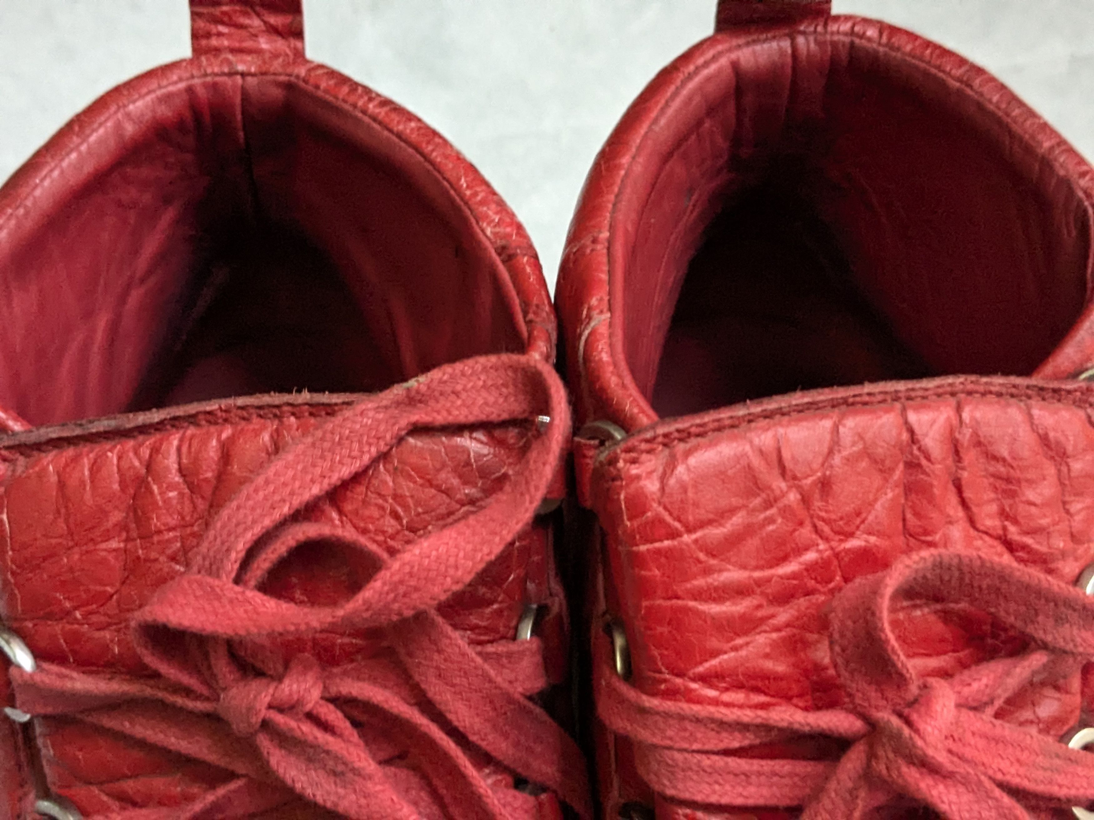 Balenciaga Balenciaga Arena Sneakers Red 12 High Top Leather Size US 12 / EU 45 - 7 Thumbnail
