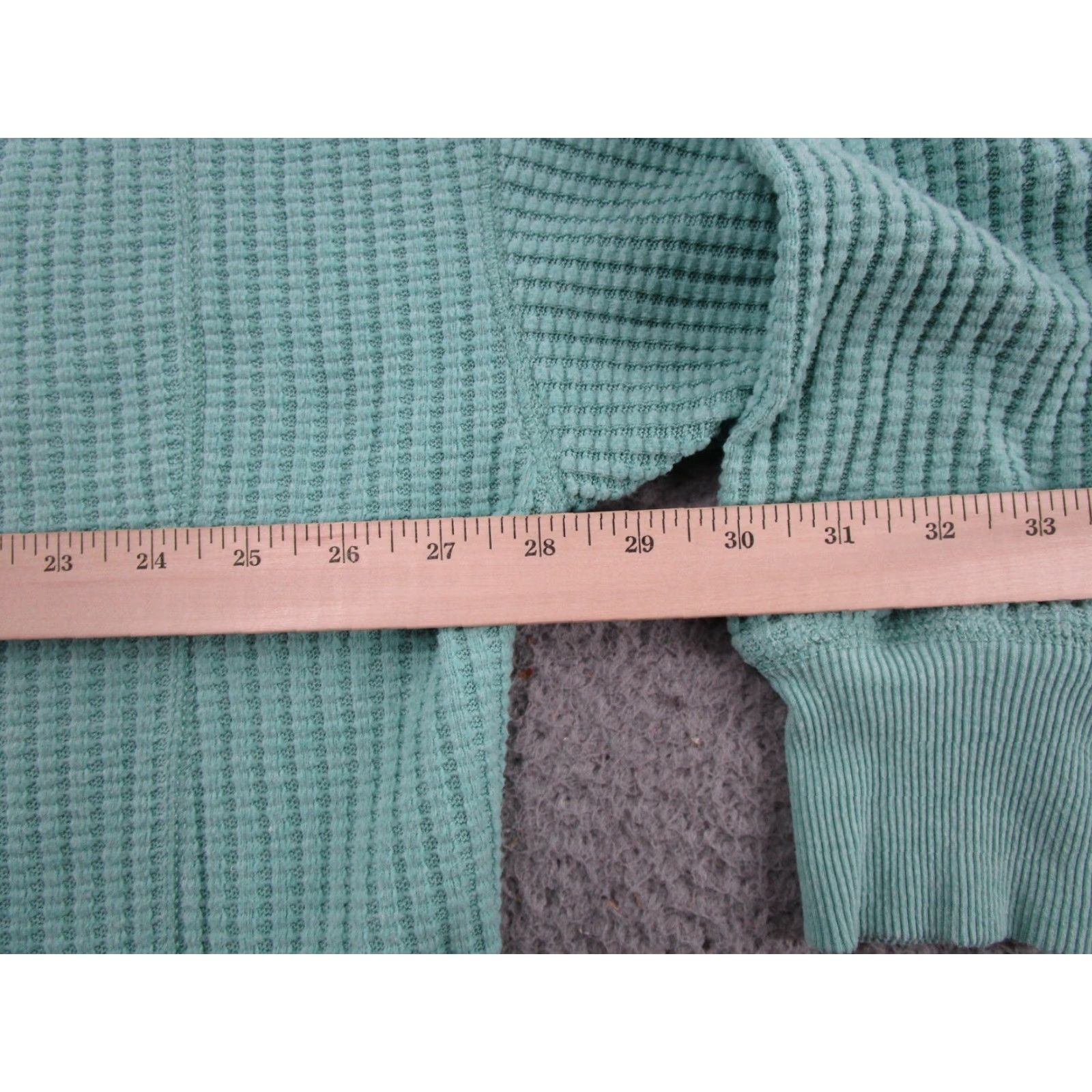 American Eagle Outfitters American Eagle Thermal Waffle Knit Pullover Oversized Sweatshirt XS Blue Size XS / US 0-2 / IT 36-38 - 5 Thumbnail