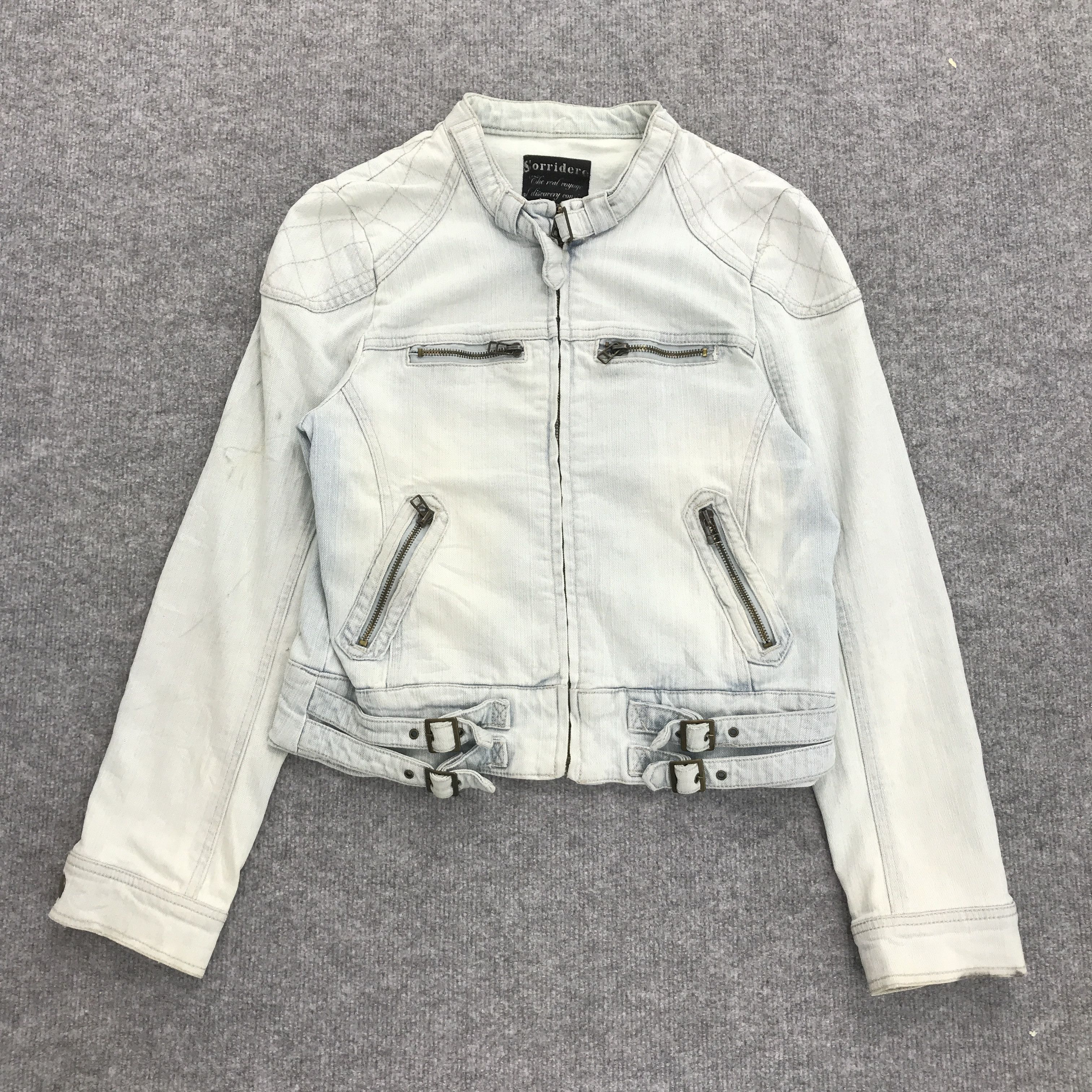 Japanese Brand JAPAN SORRIDERE LIGHT WASH DENIM PUNK BONDAGE JACKET Size US S / EU 44-46 / 1 - 1 Thumbnail