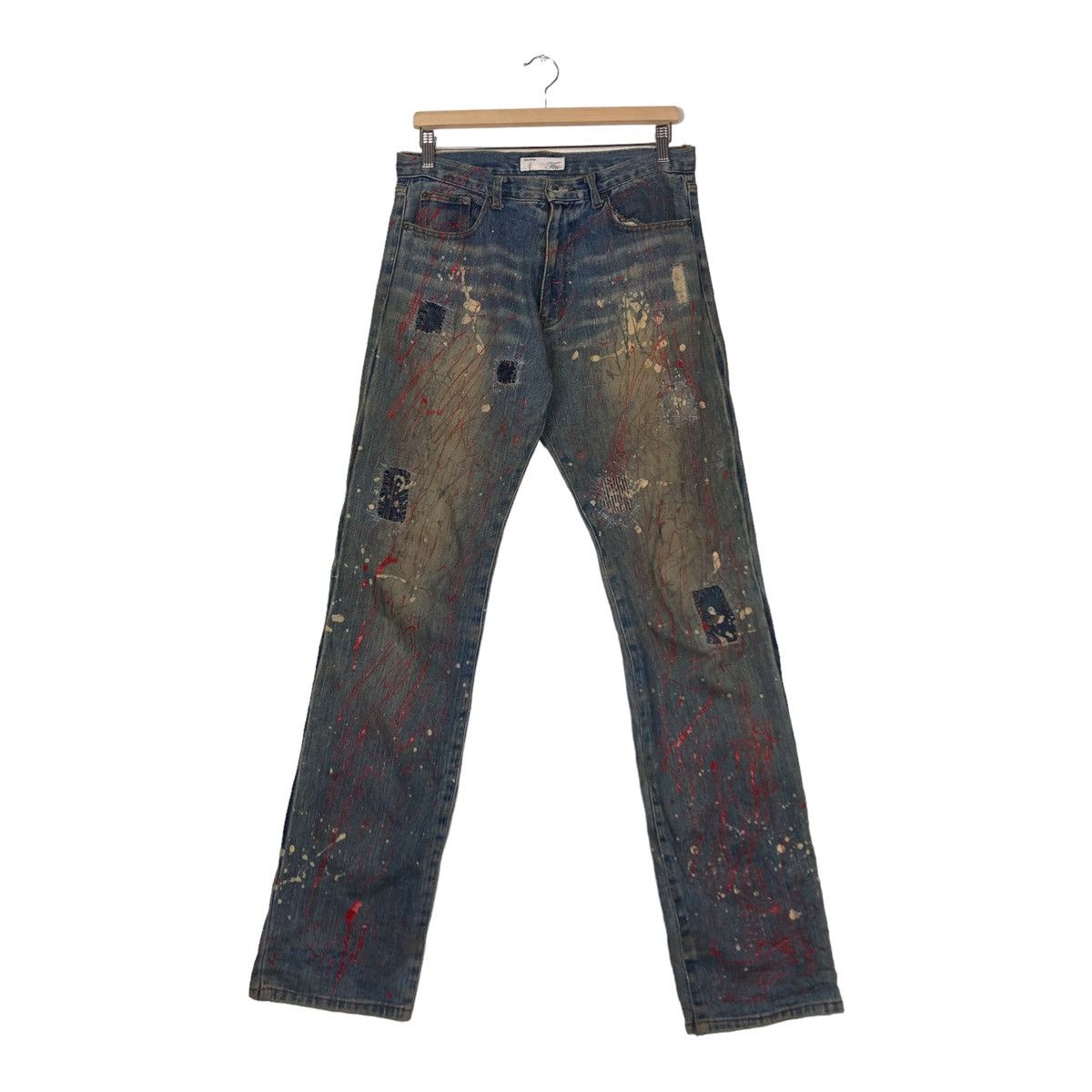 Hysteric Glamour 🔥PAINTED DENIM JEANS FLARE ITU JAPAN MADE RUSTY DESIGN Size US 30 / EU 46 - 1 Thumbnail