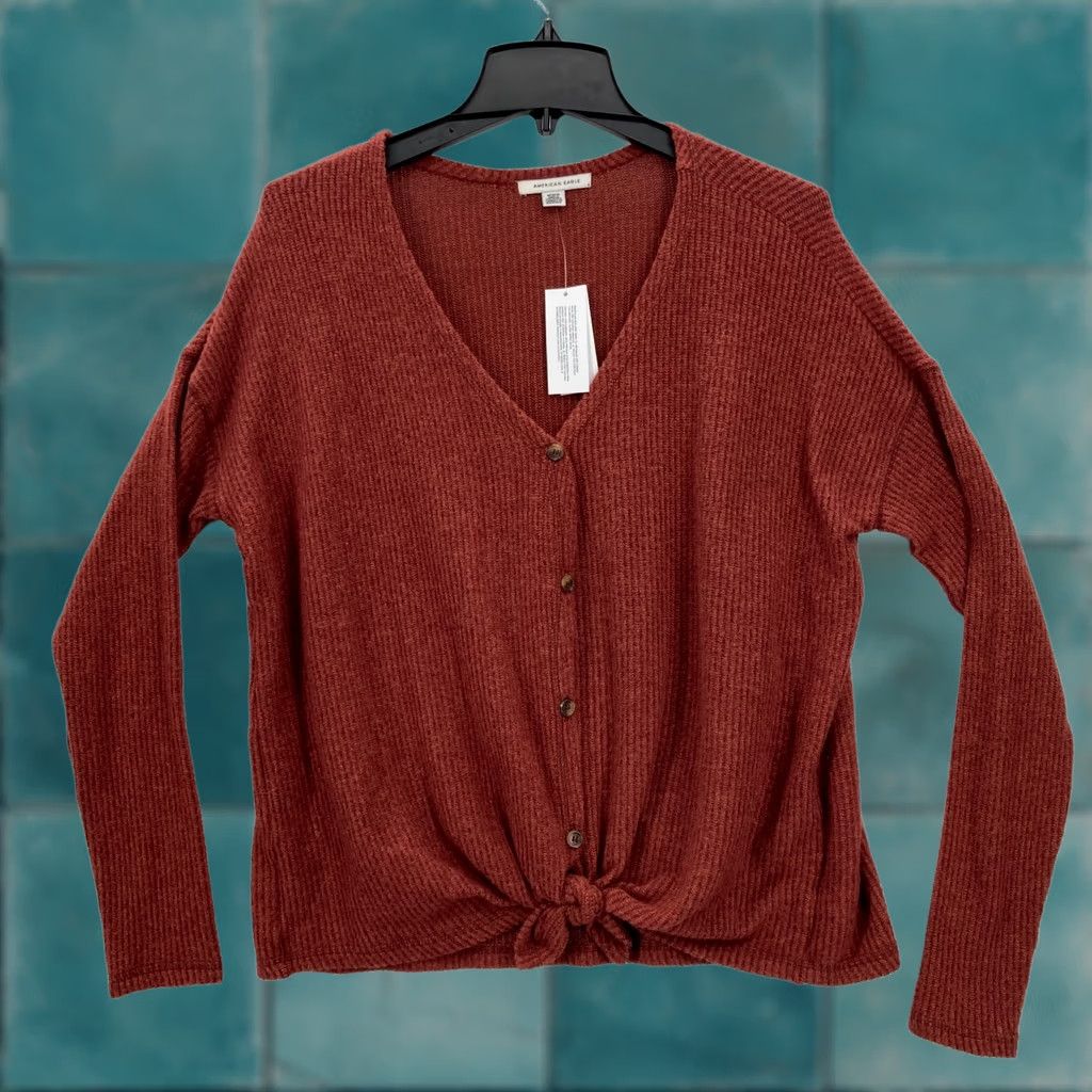 American Eagle Outfitters American Eagle Sweater Cardigan Red Medium Casual Boho Size M / US 6-8 / IT 42-44 - 1 Thumbnail