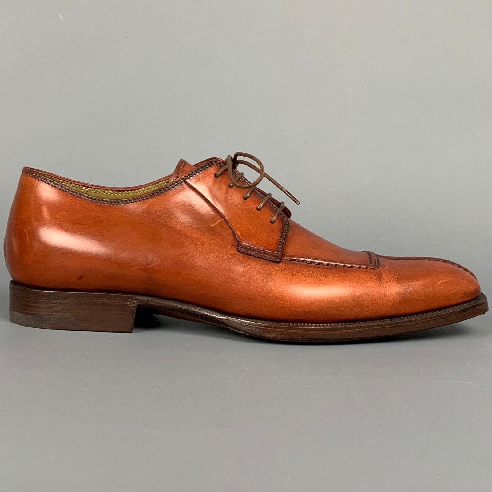 Other STEFANOBI Cognac Contrast Stitch Leather Lace Up Shoes Size US 8 / EU 41 - 1 Thumbnail