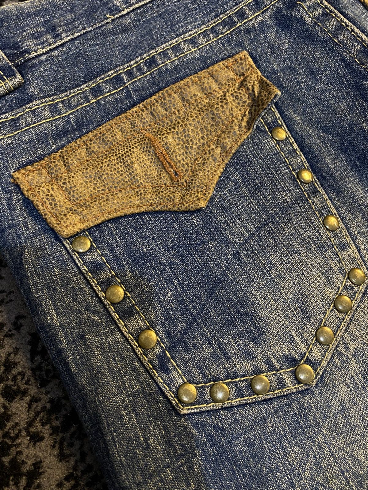 Tornado Mart 2000s Flared Studded Ozz First Japan Distressed Jeans 🔥 Size US 31 - 11 Thumbnail