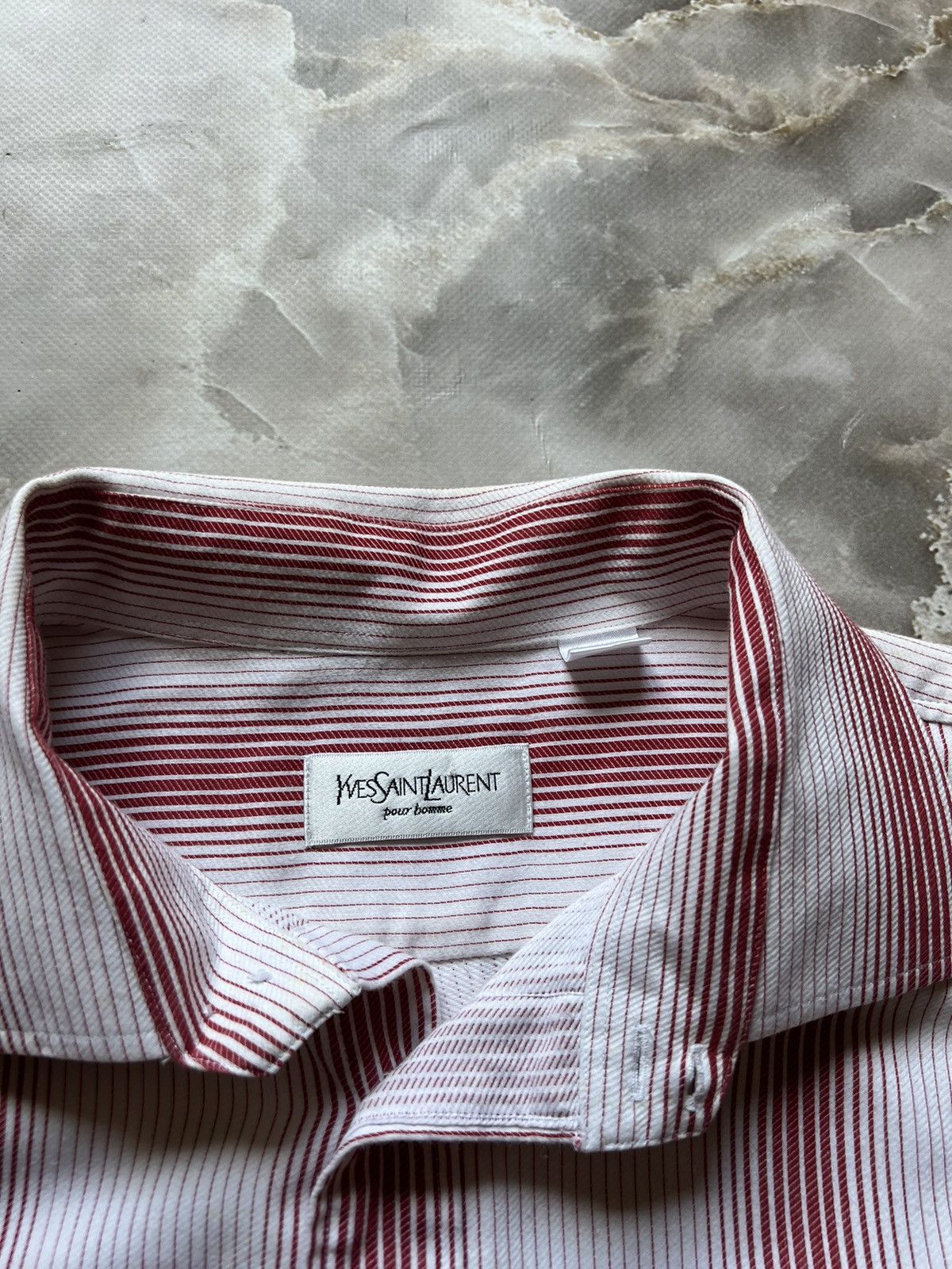Yves Saint Laurent Vintage 90s YSL Stripped Shirt Size US XL / EU 56 / 4 - 5 Thumbnail